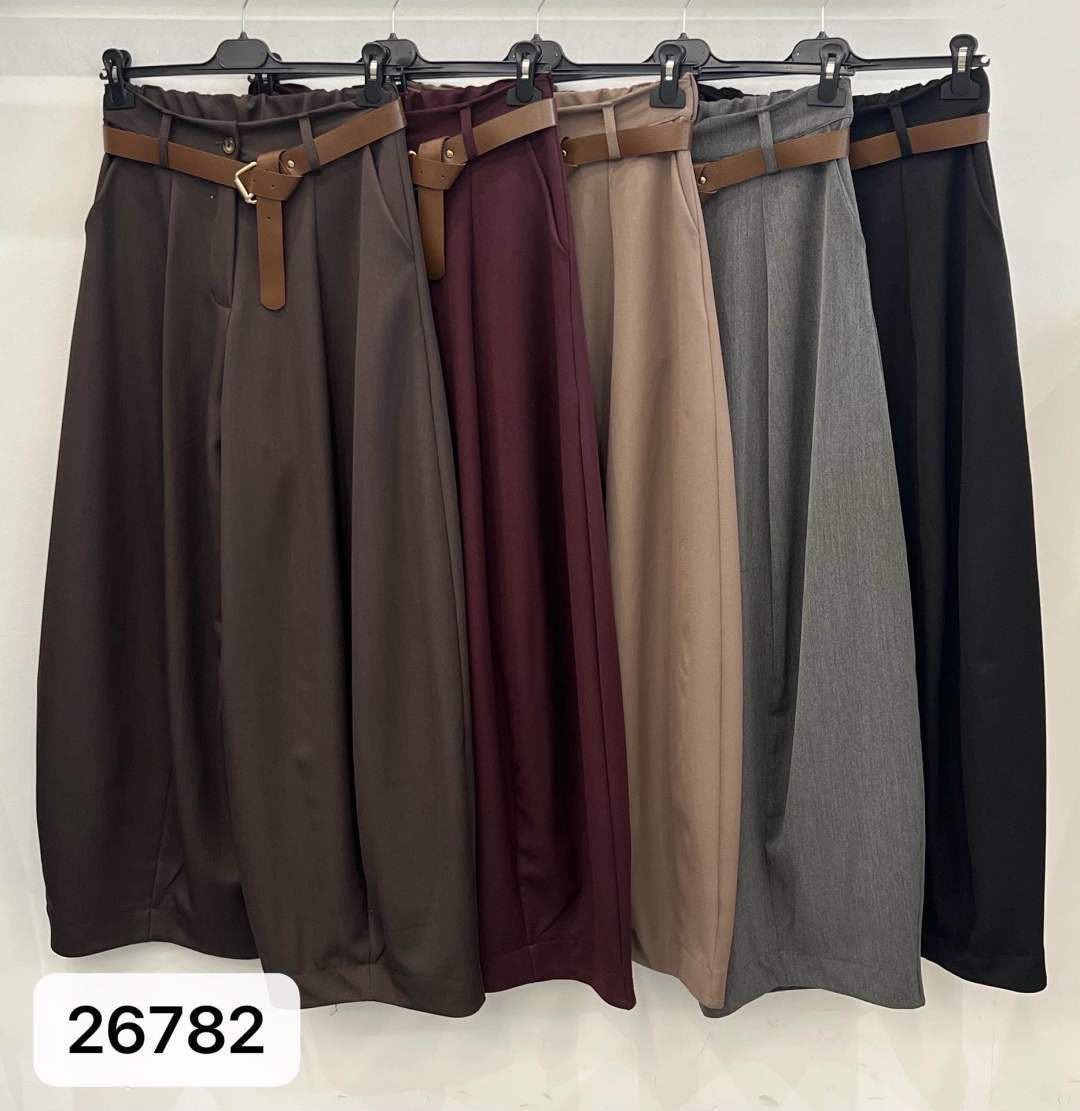 Wide leg nohavice s plisami