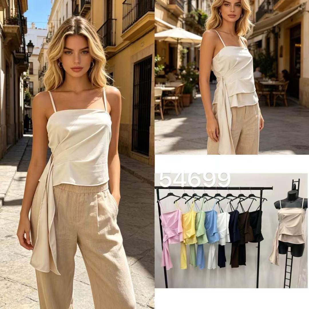 Blúzka s viazaním a nariasením