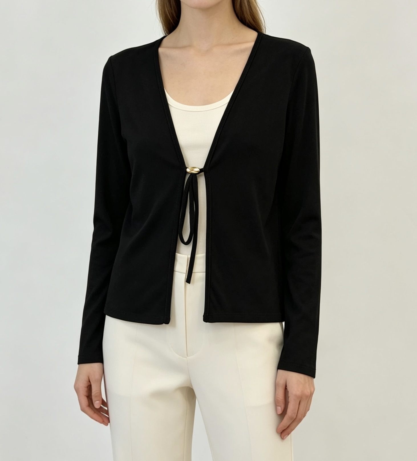 Cardigan s viazaním v páse