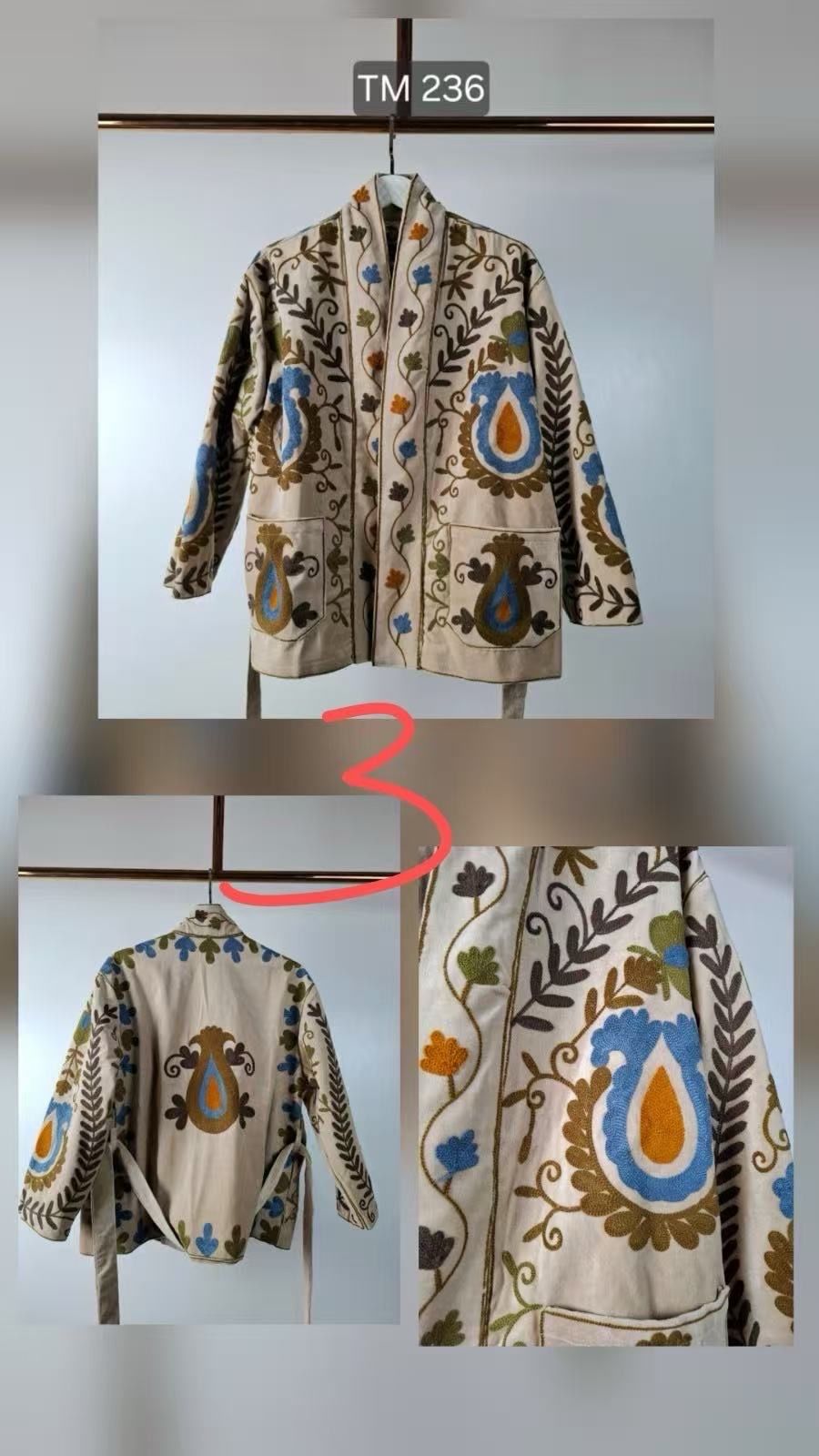 Bunda s paisley výšivkou