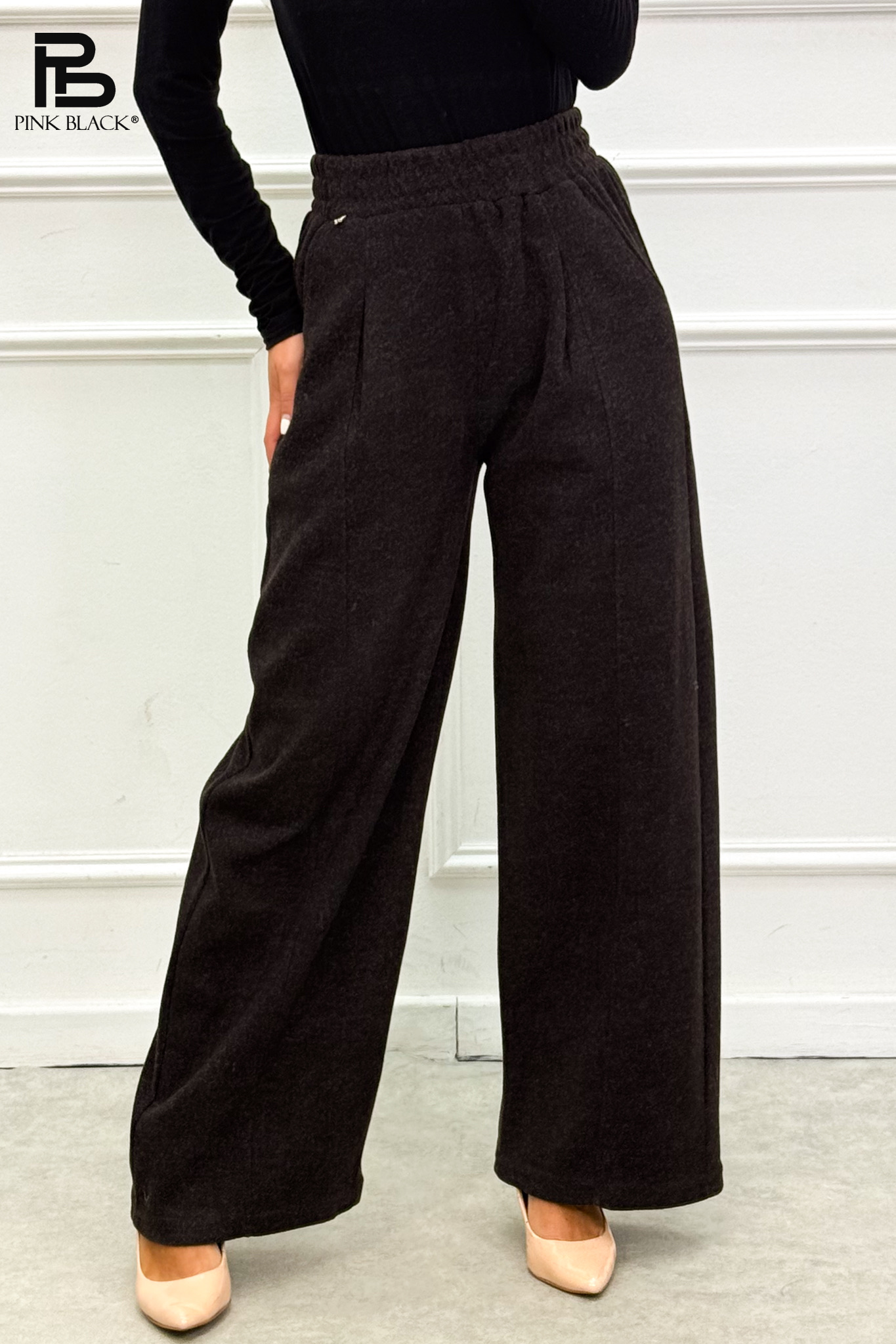 Nohavice Wide Leg s plisami