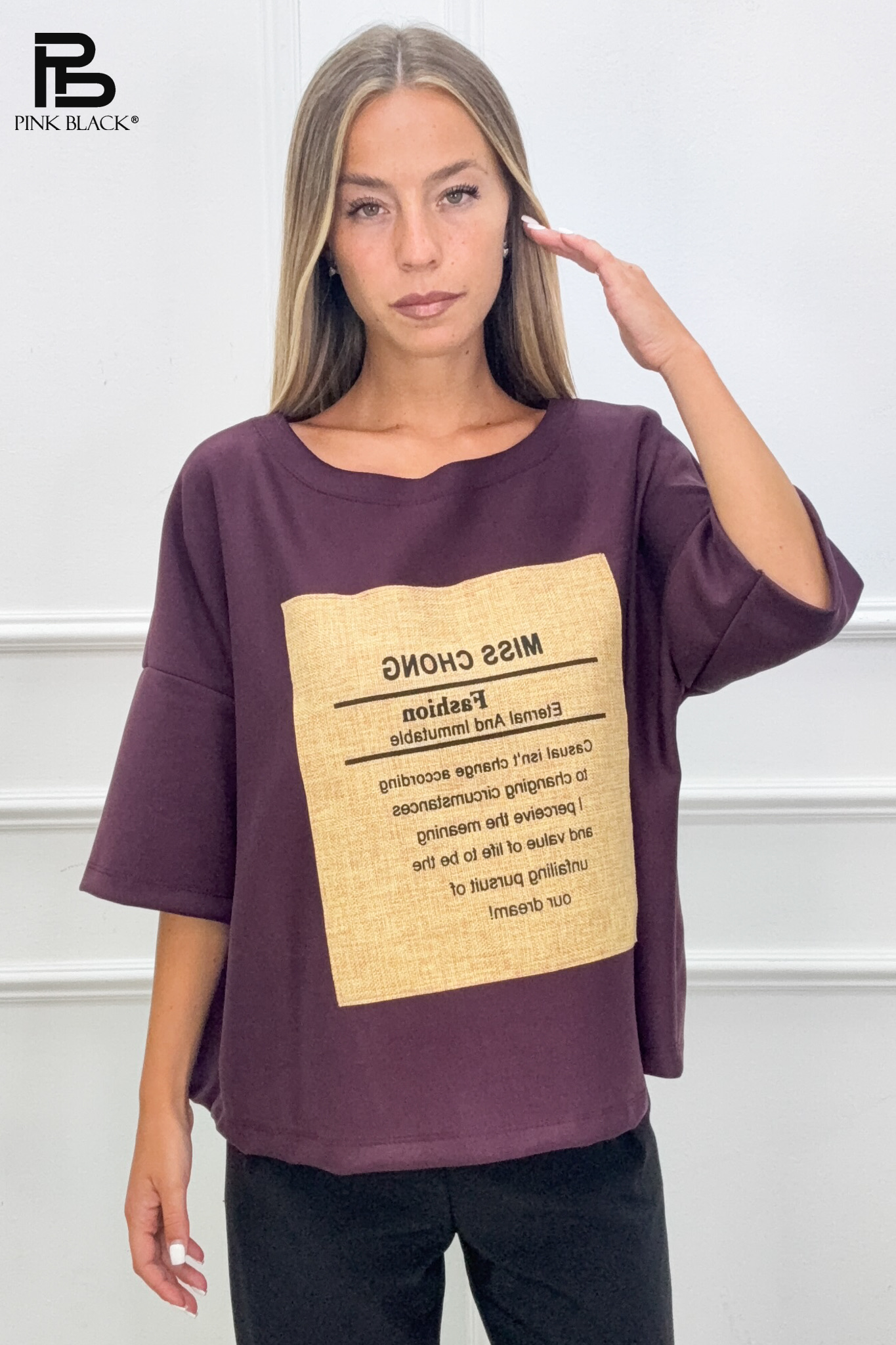 Oversize tričko s nášivkou