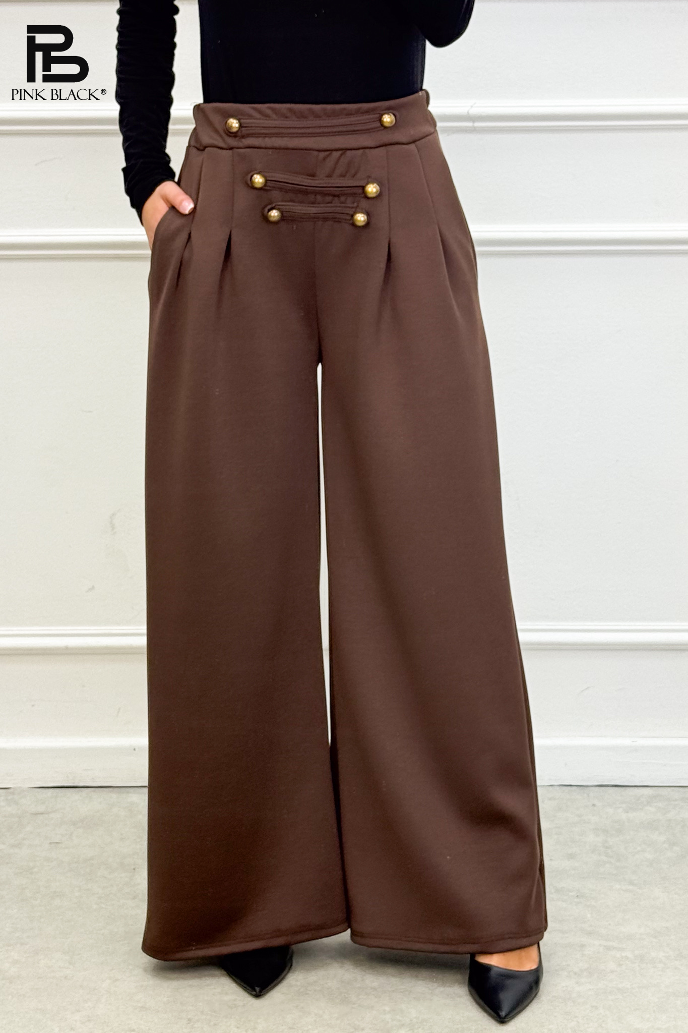 Nohavice Wide‑Leg s Plisami