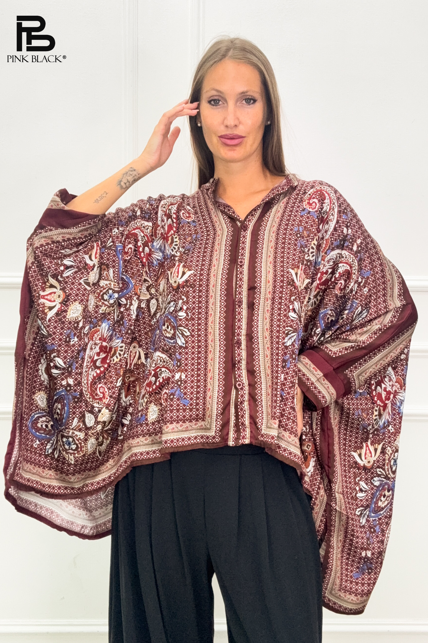 Oversized košeľa s paisley vzorom