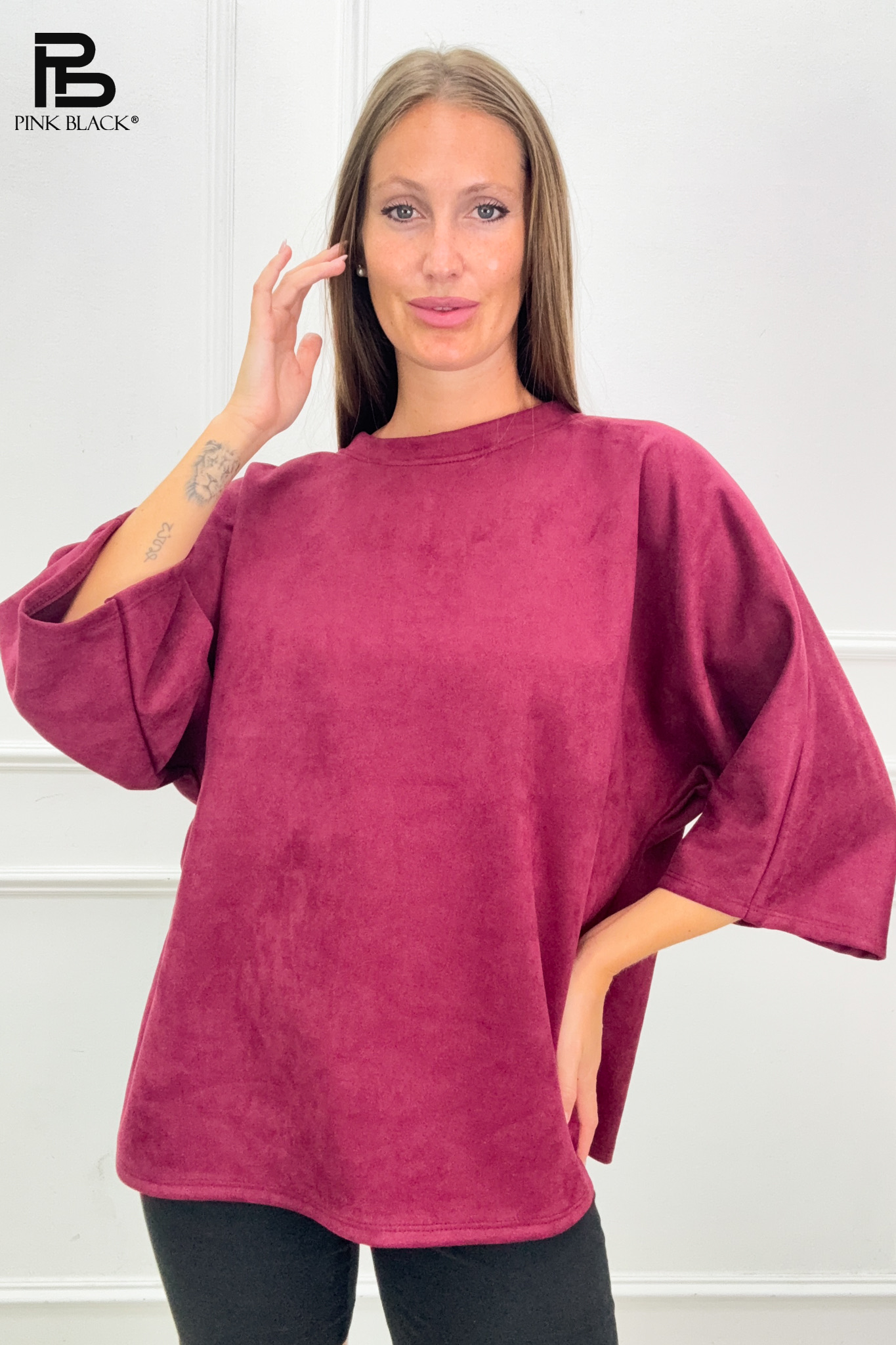 Velúrové oversize tričko