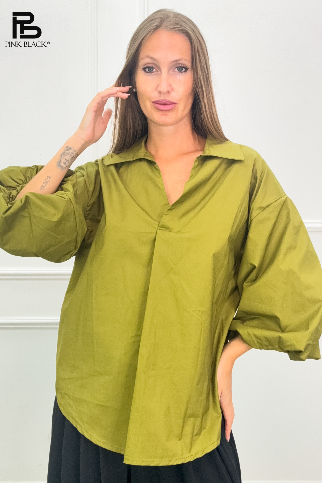 Oversize košeľa s golierom