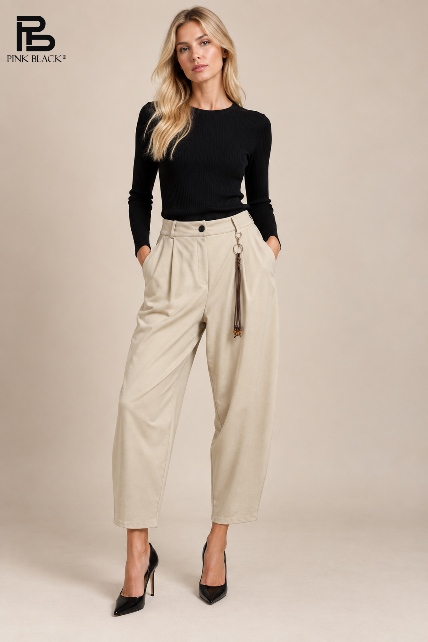 Nohavice Wide Leg s Plisami