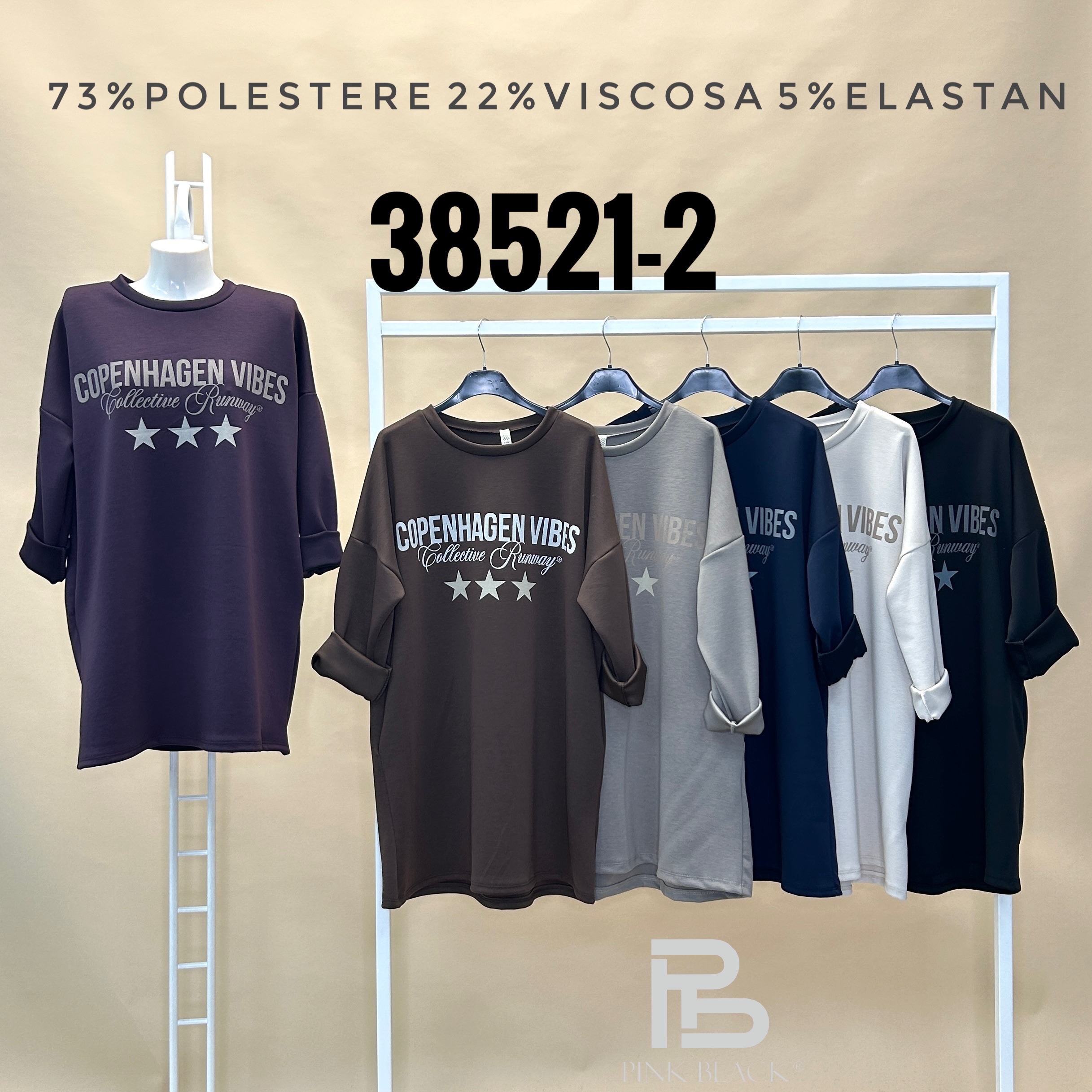 Oversize pletené šaty s potlačou
