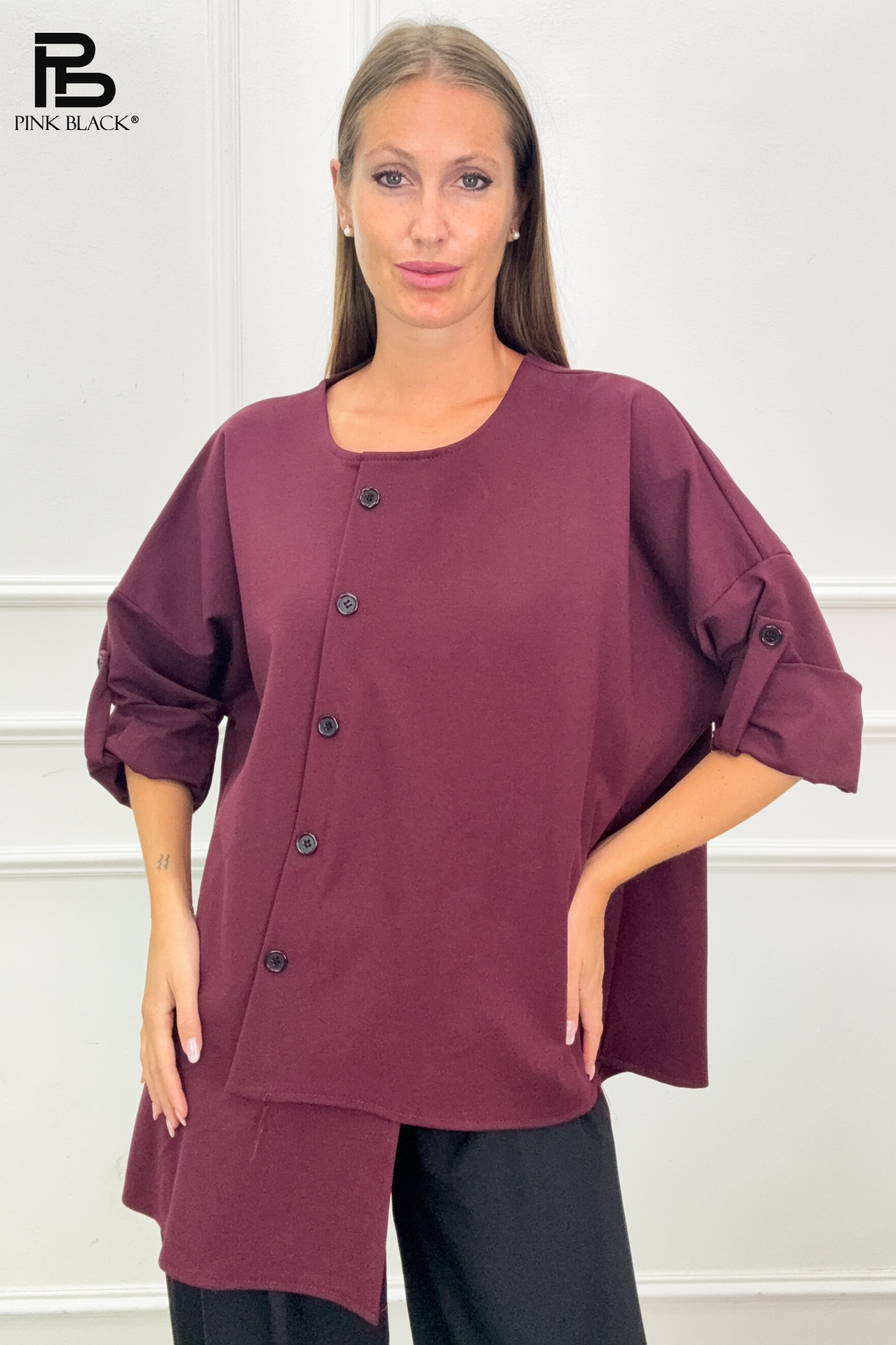 Oversize blúzka na zapínanie