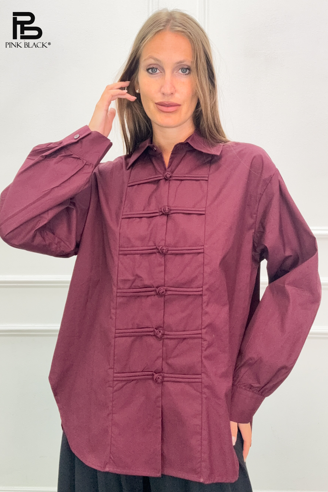Oversize košeľa s golierom