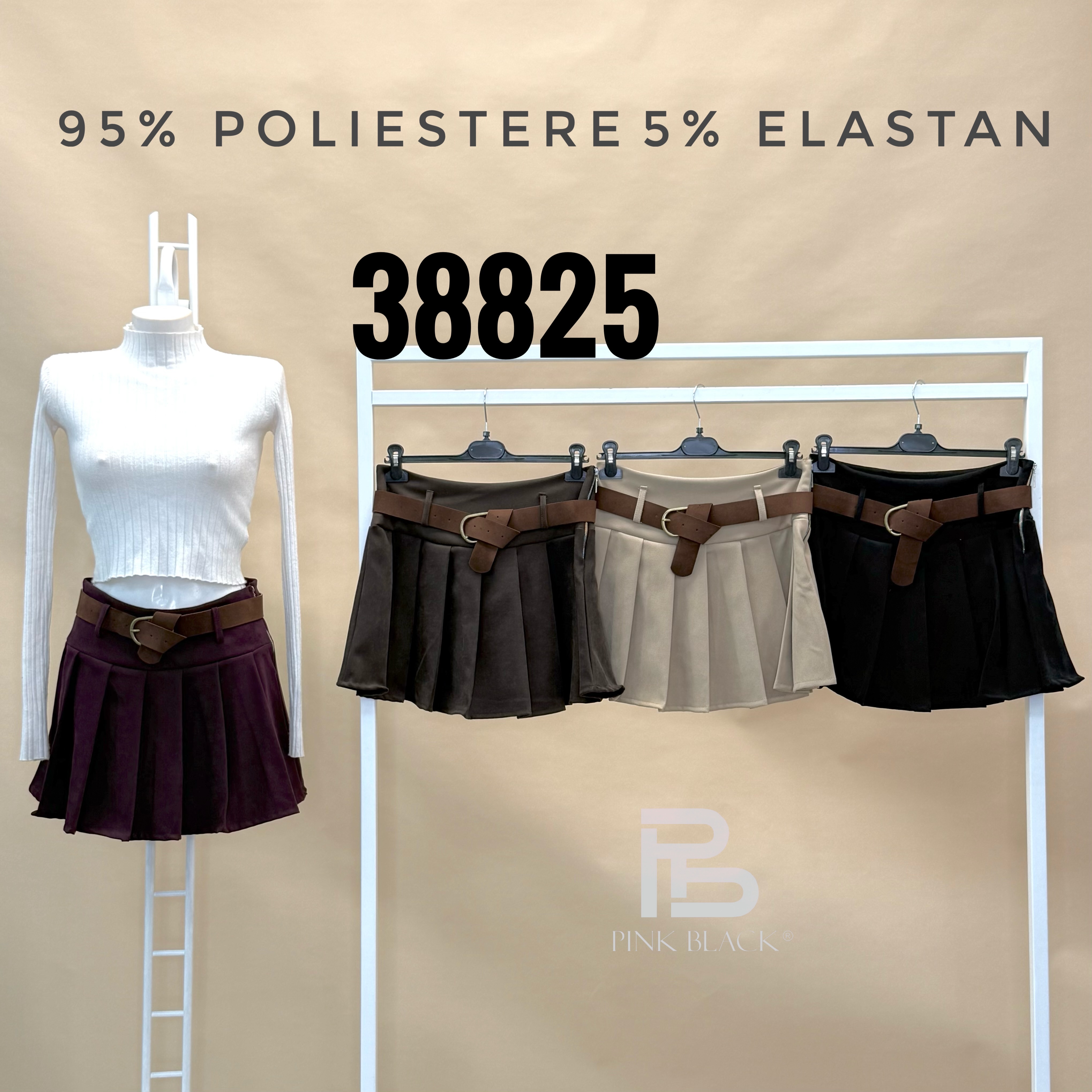 Plisovaná mini sukňa s opaskom