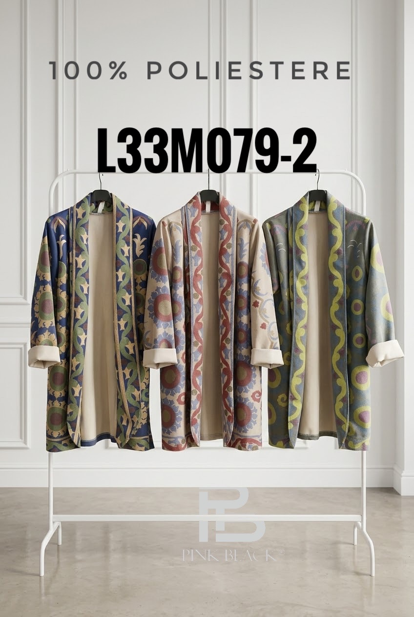 Voľná kimono bunda s ornamentom