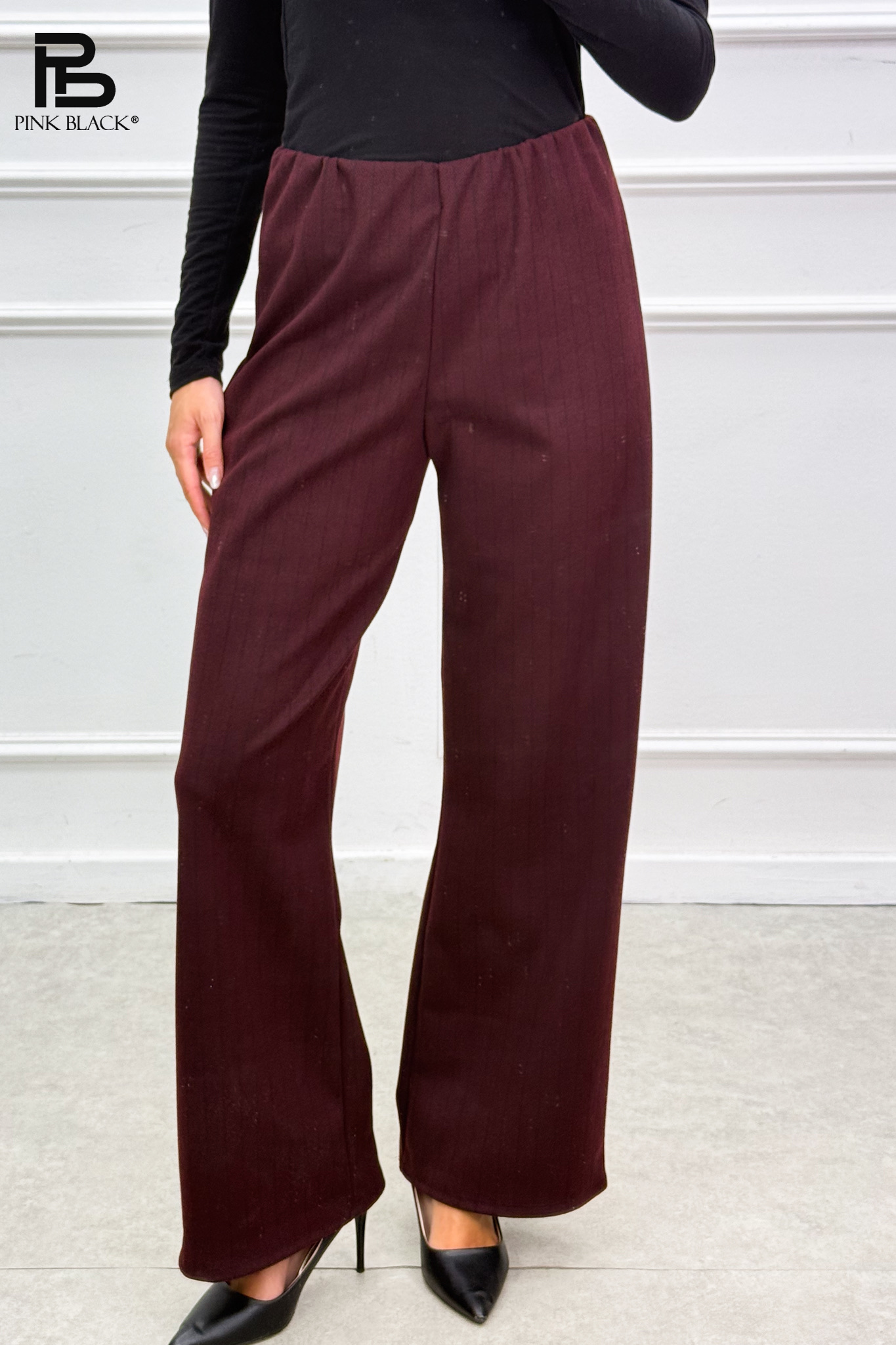 Nohavice Wide Leg s Elastickým Pásom