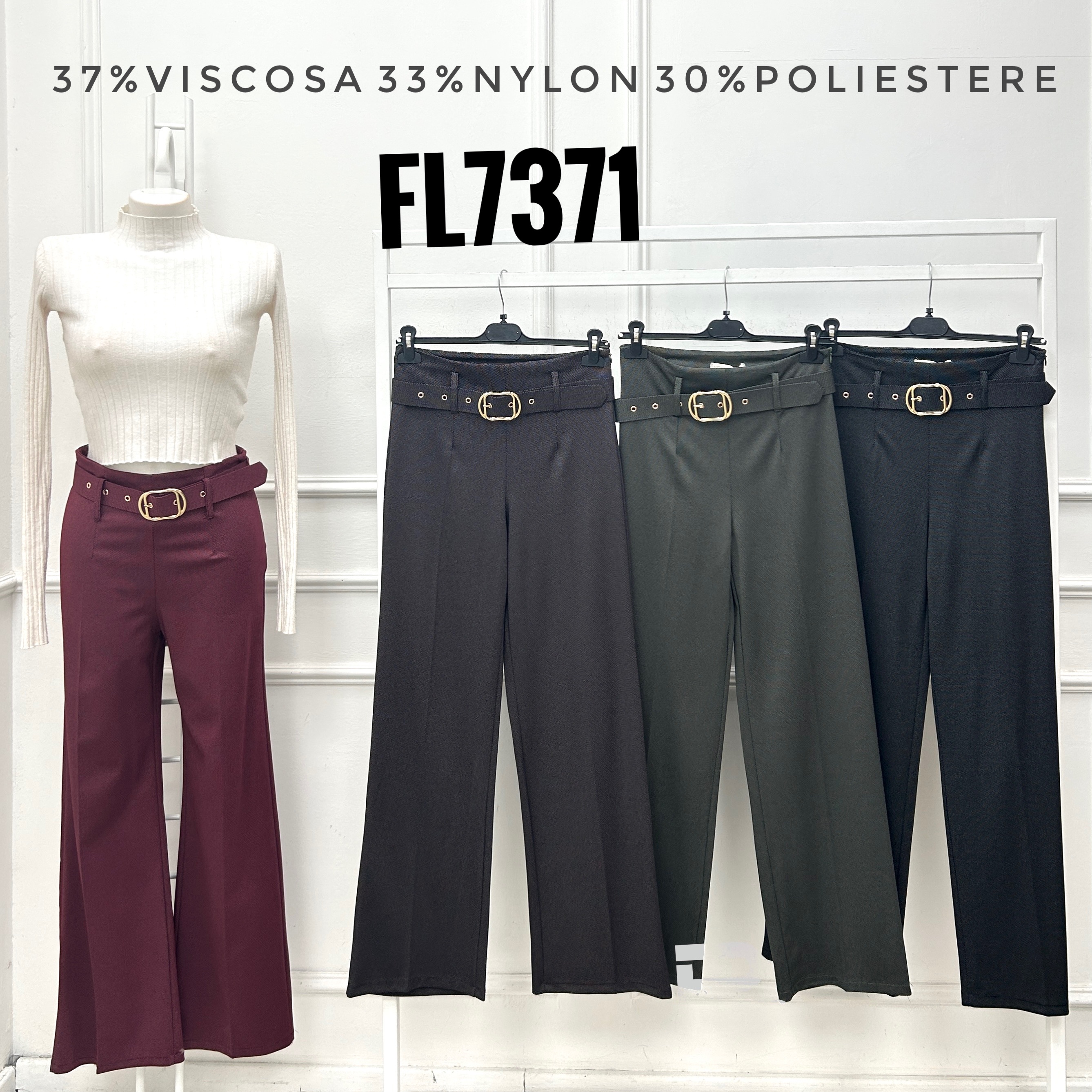 Bootcut nohavice s opaskom