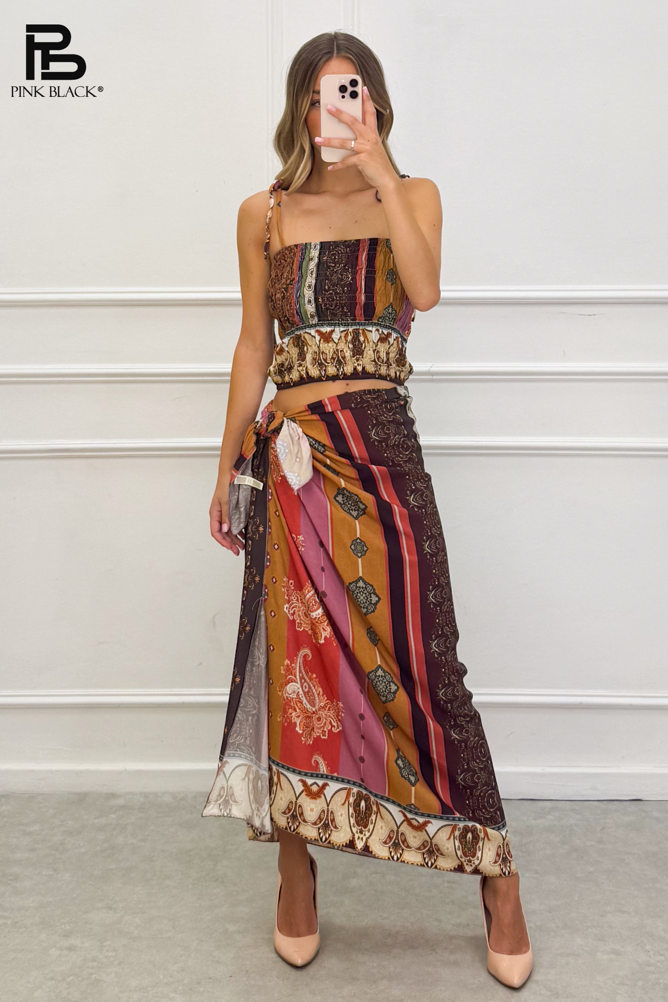 Set Crop Top a Maxi Sukňa