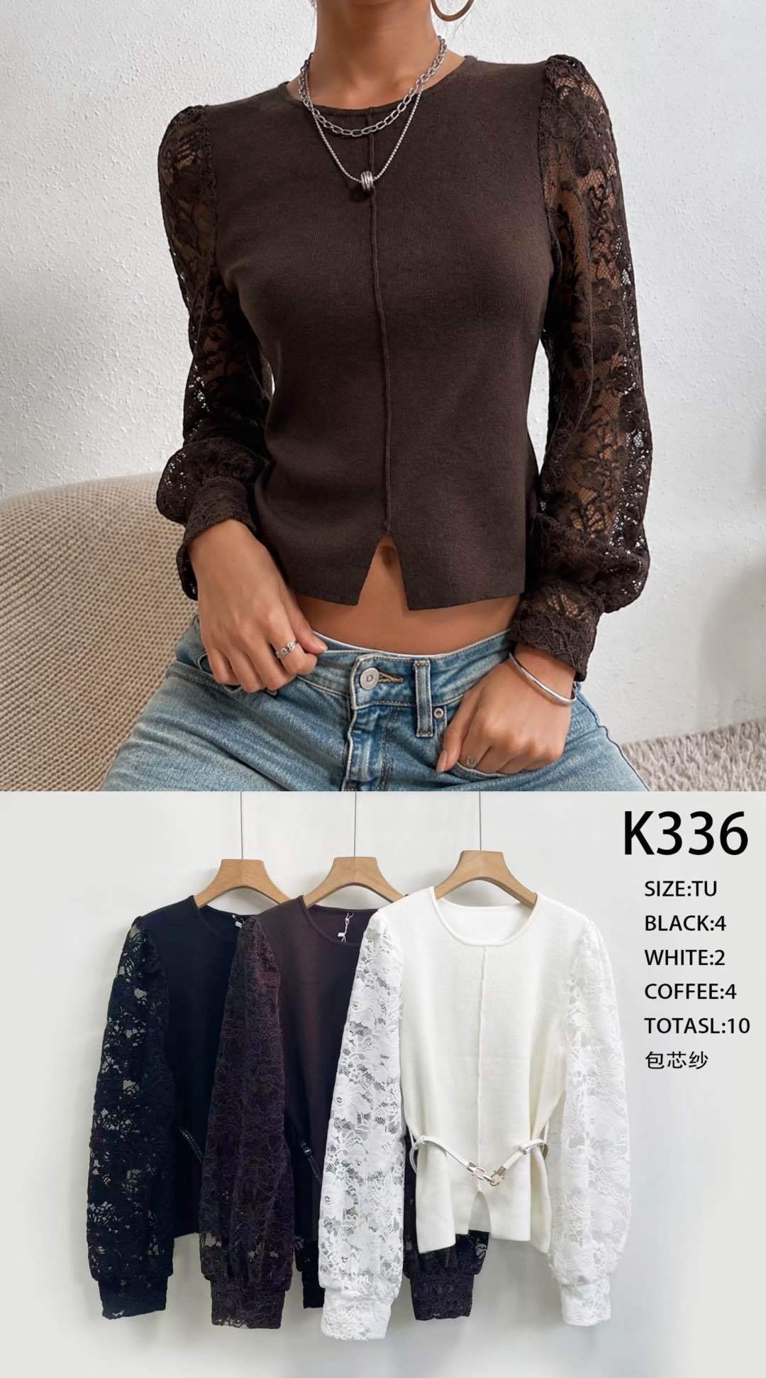 Cropped top s čipkou