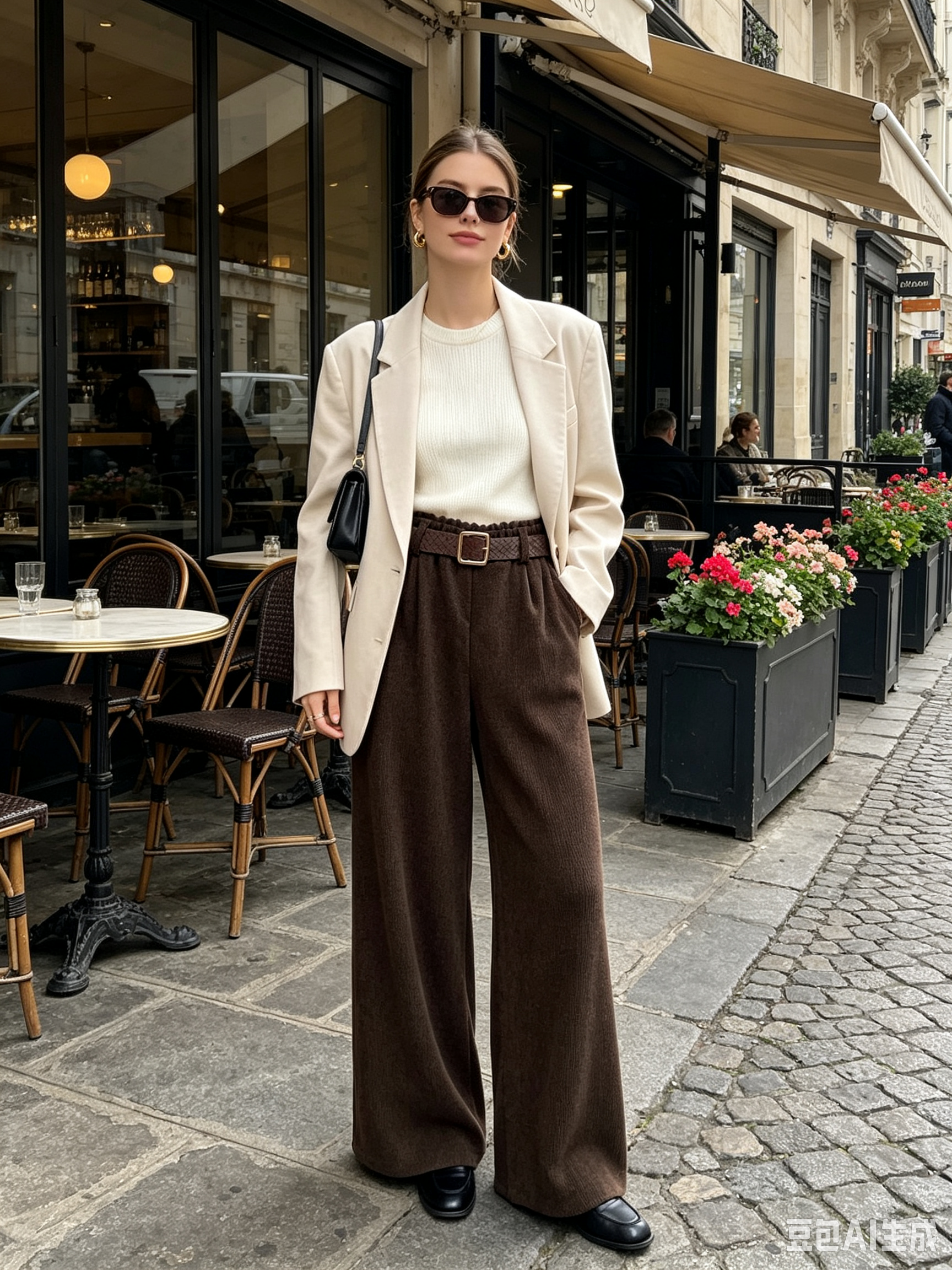 Nohavice Wide Leg s Pásom