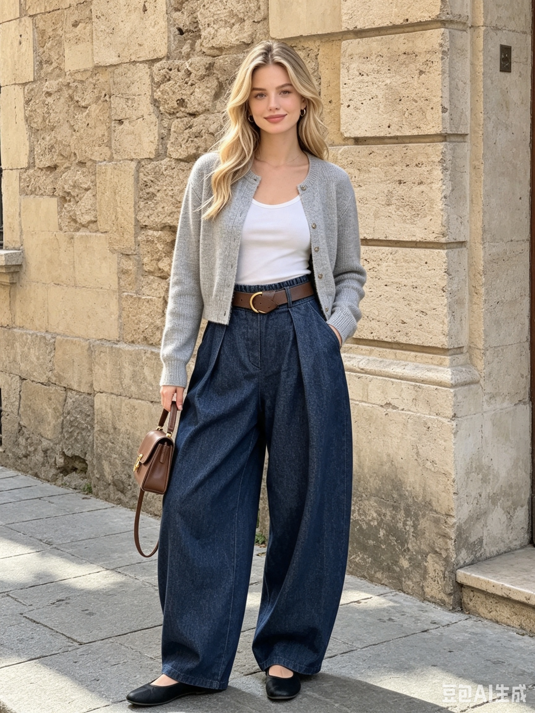 Nohavice Wide Leg so Záhybmi
