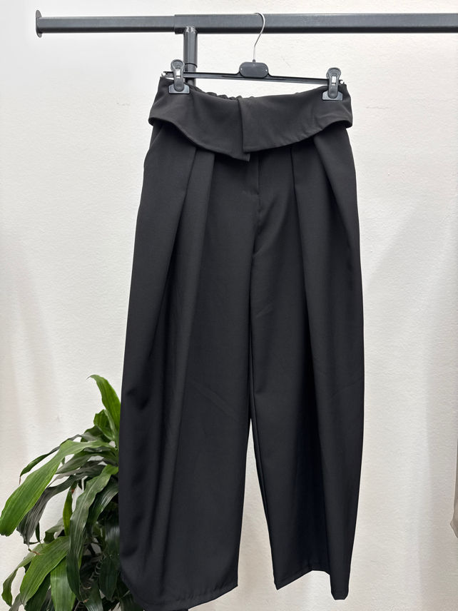 Nohavice Wide Leg s Záhybmi