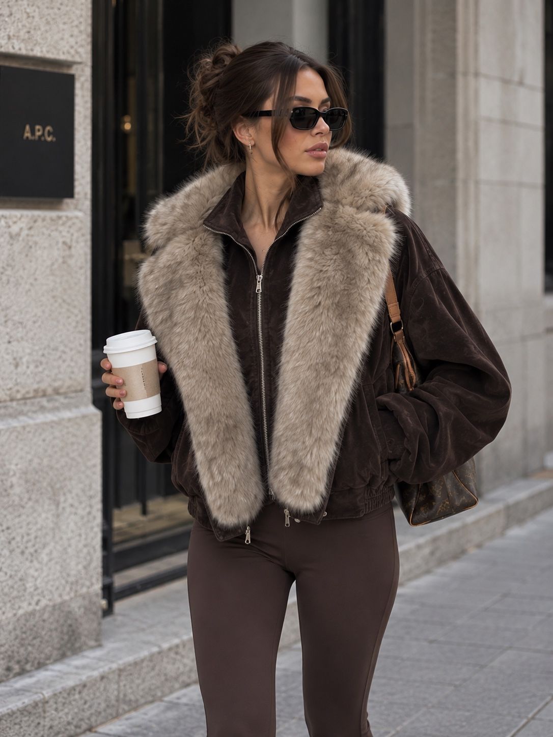 Oversized bomber bunda s výrazným golierom