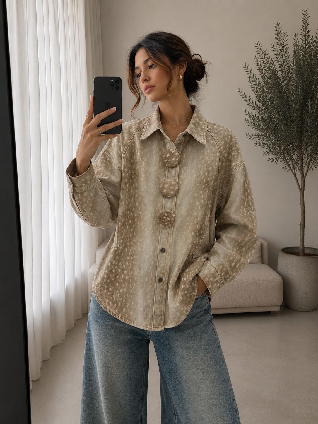 Voľná oversize košeľa