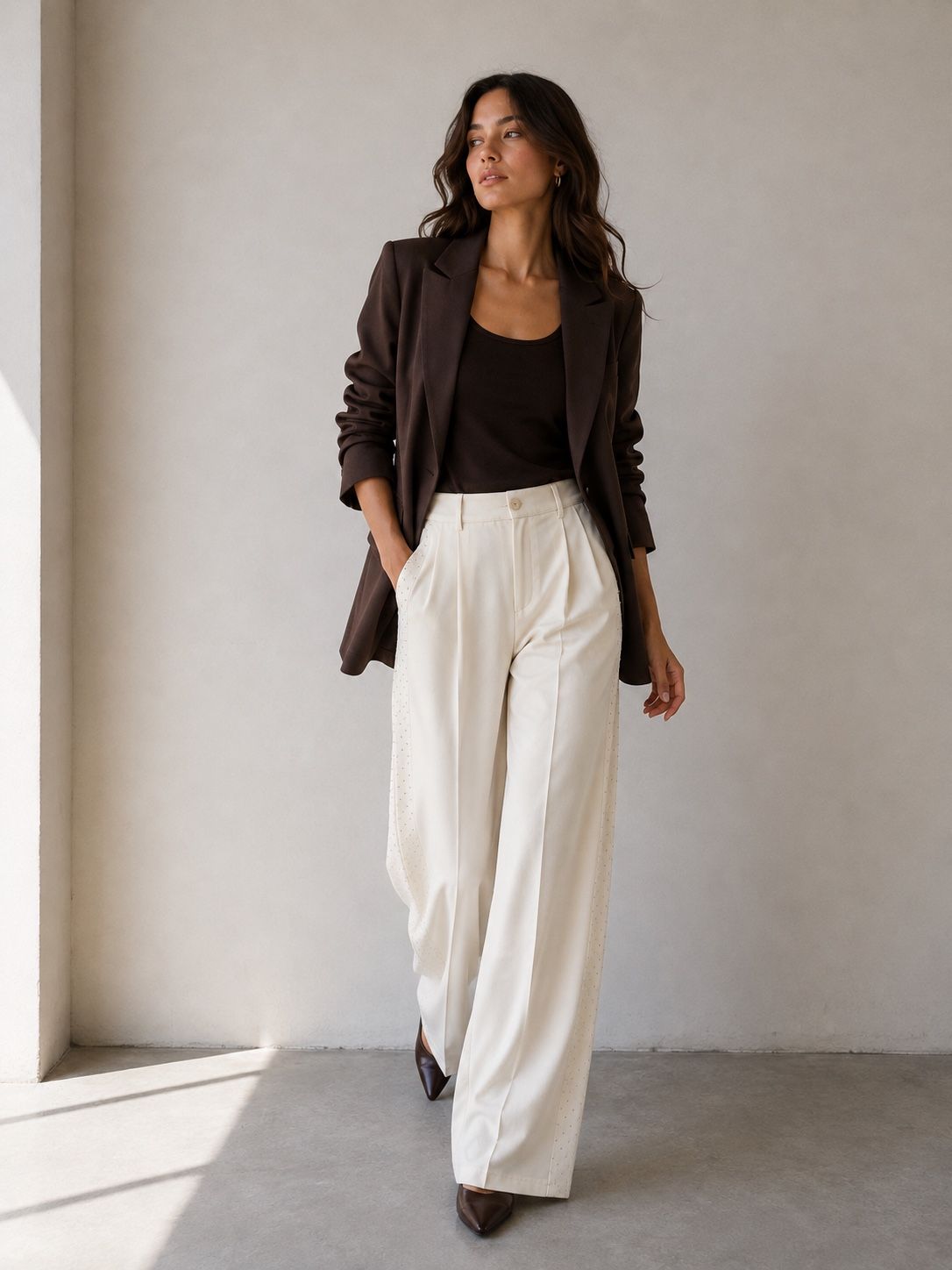 Nohavice Wide Leg so Záhybmi