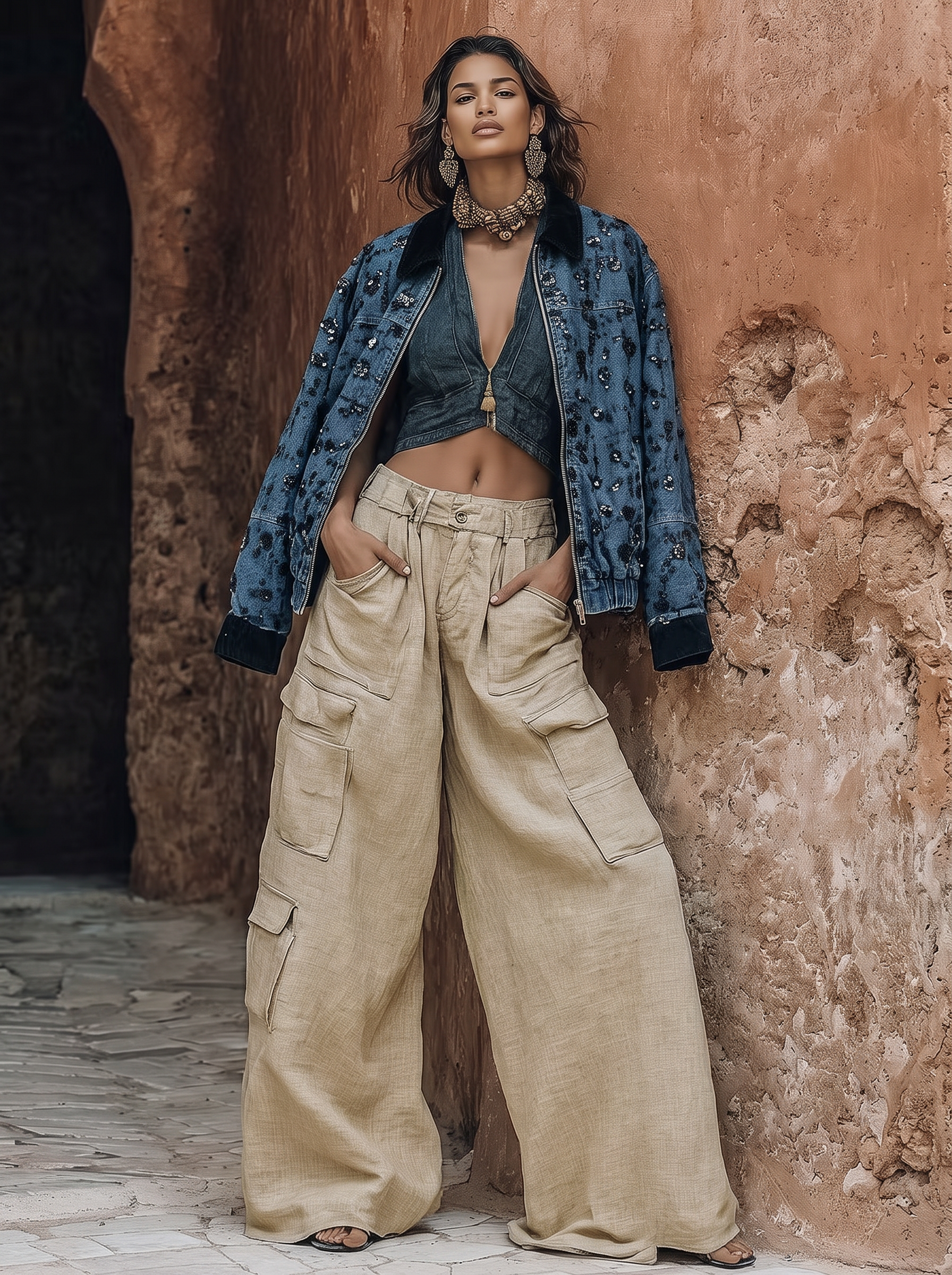 Oversize bunda s flitrami