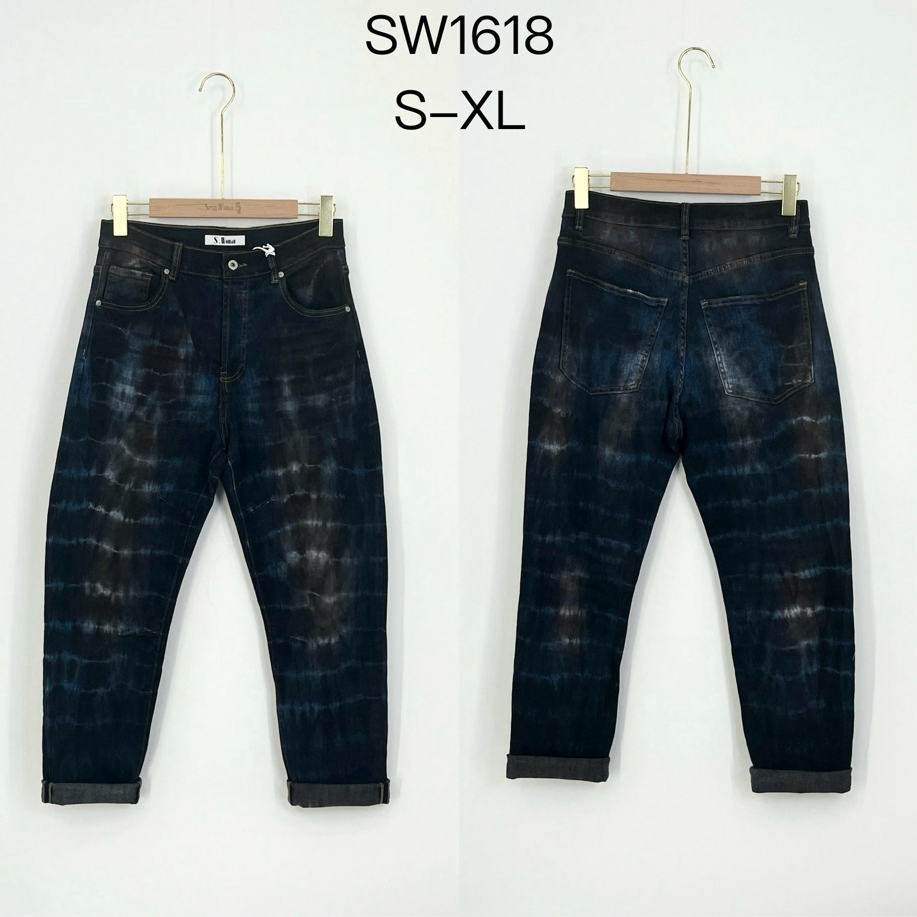 Rovné džínsy Regular s tie‑dye efektom
