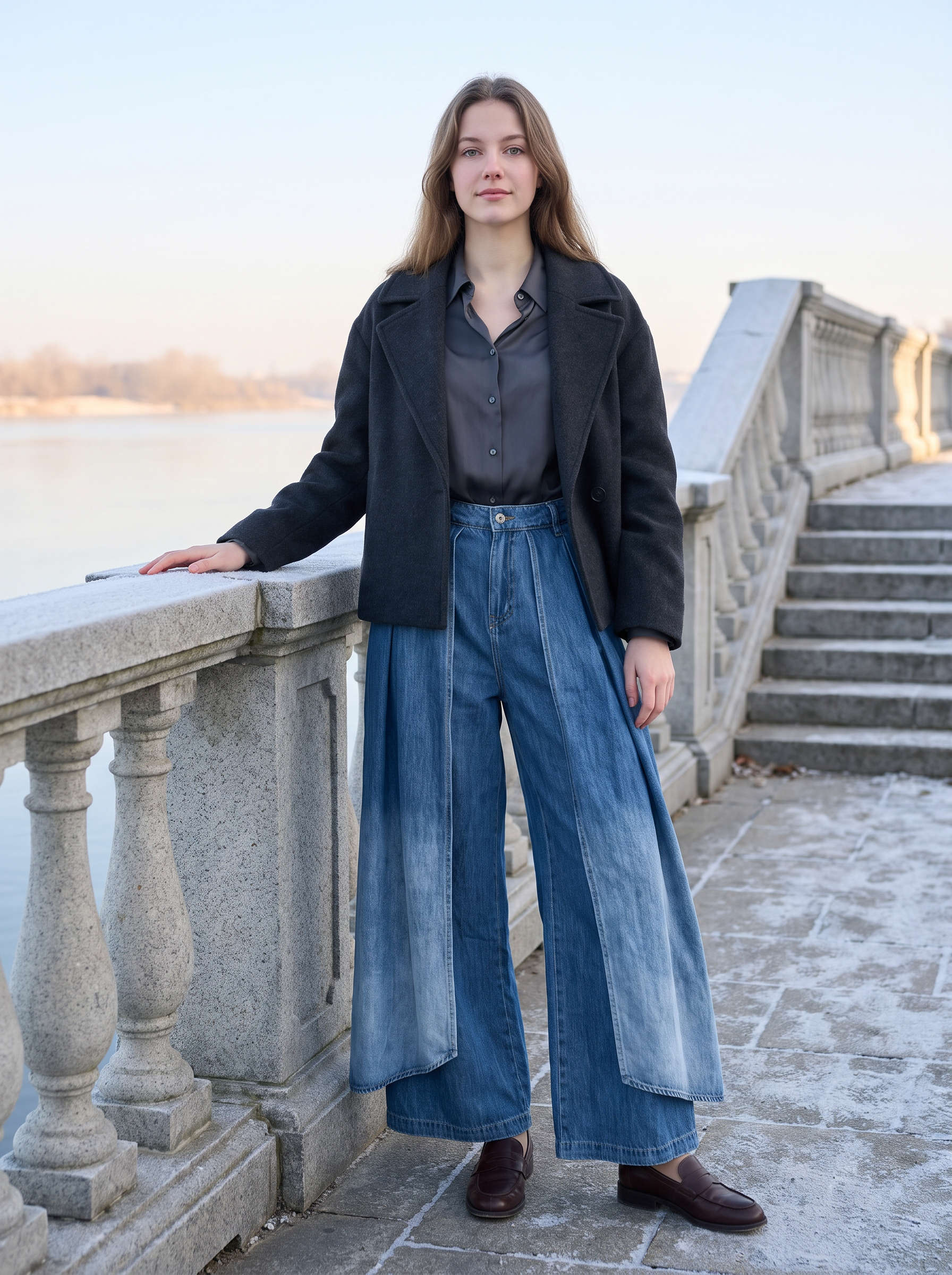 Culotte nohavice s záhybmi