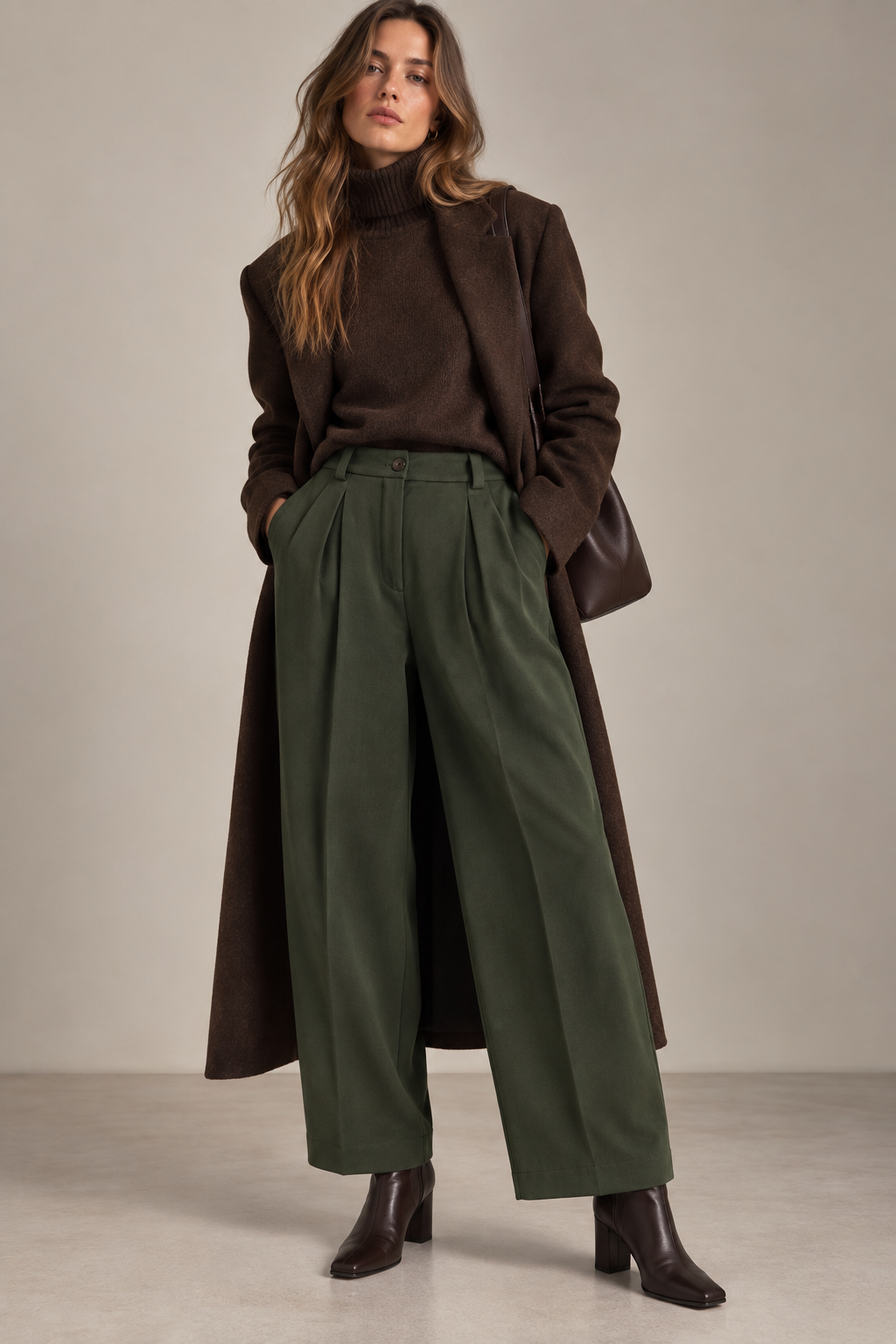 Nohavice Wide Leg s Plisami