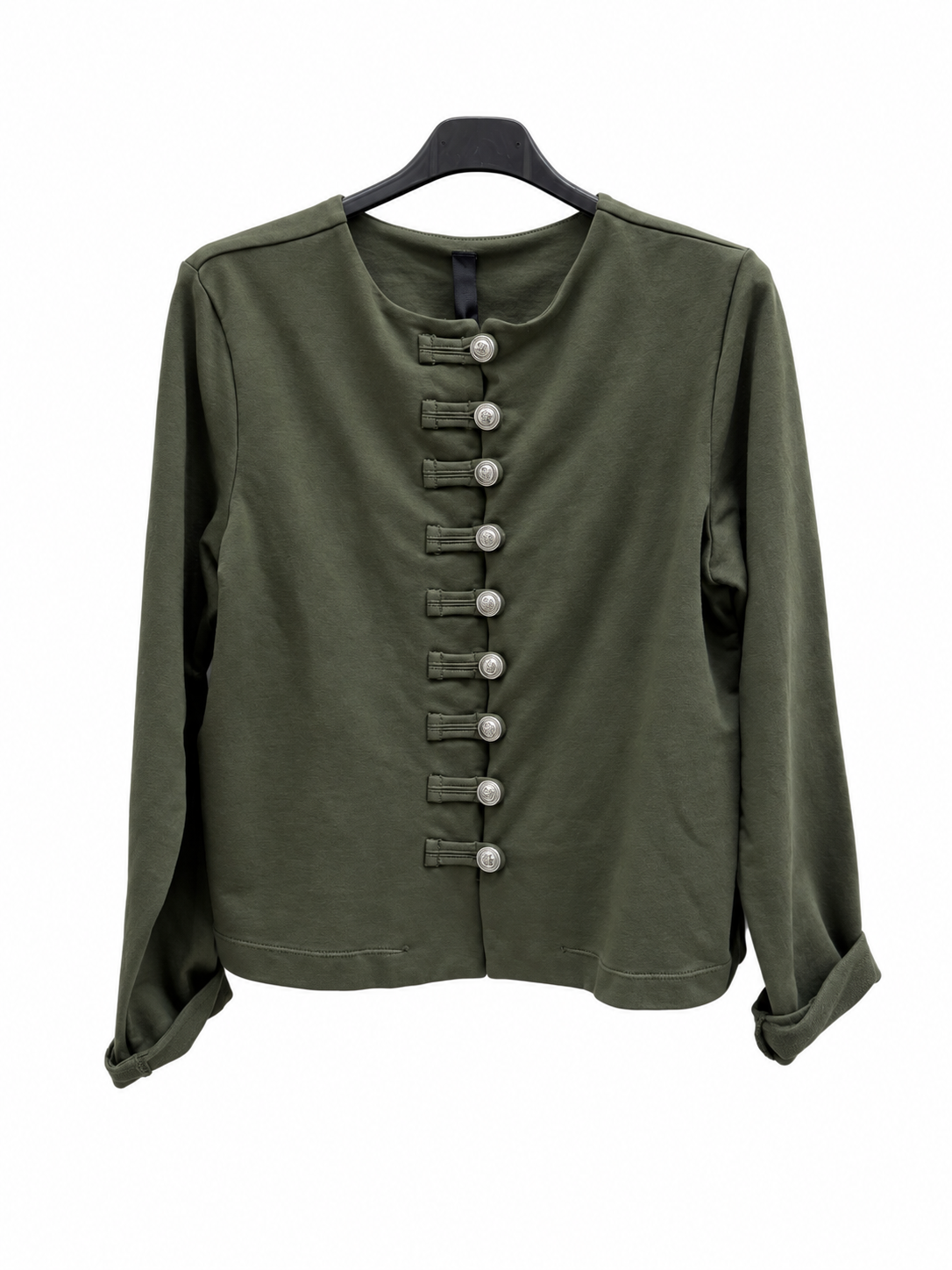 Krátky saka-bunda s ozdobnými gombíkmi