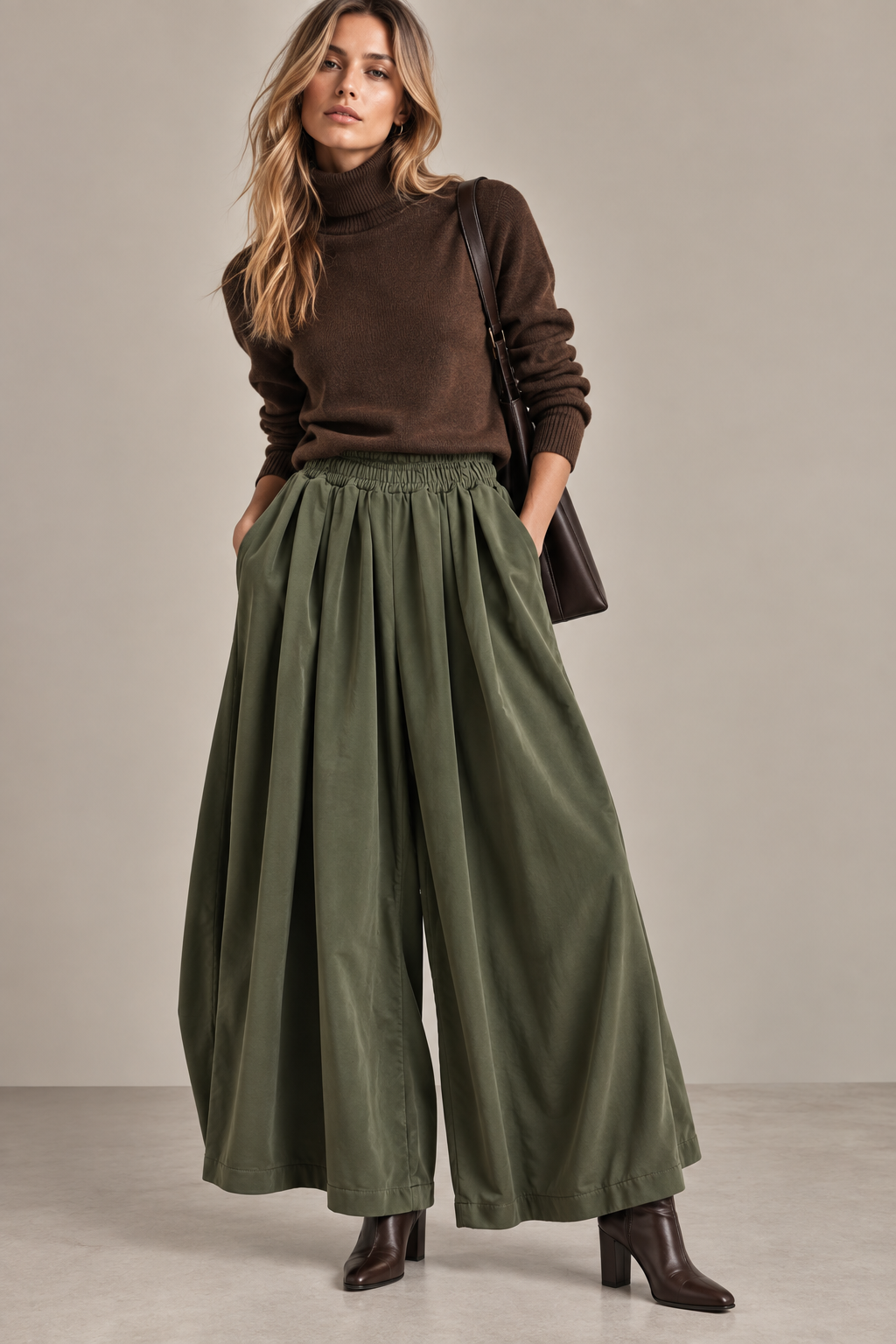 Nohavice Wide Leg s Šnúrkou