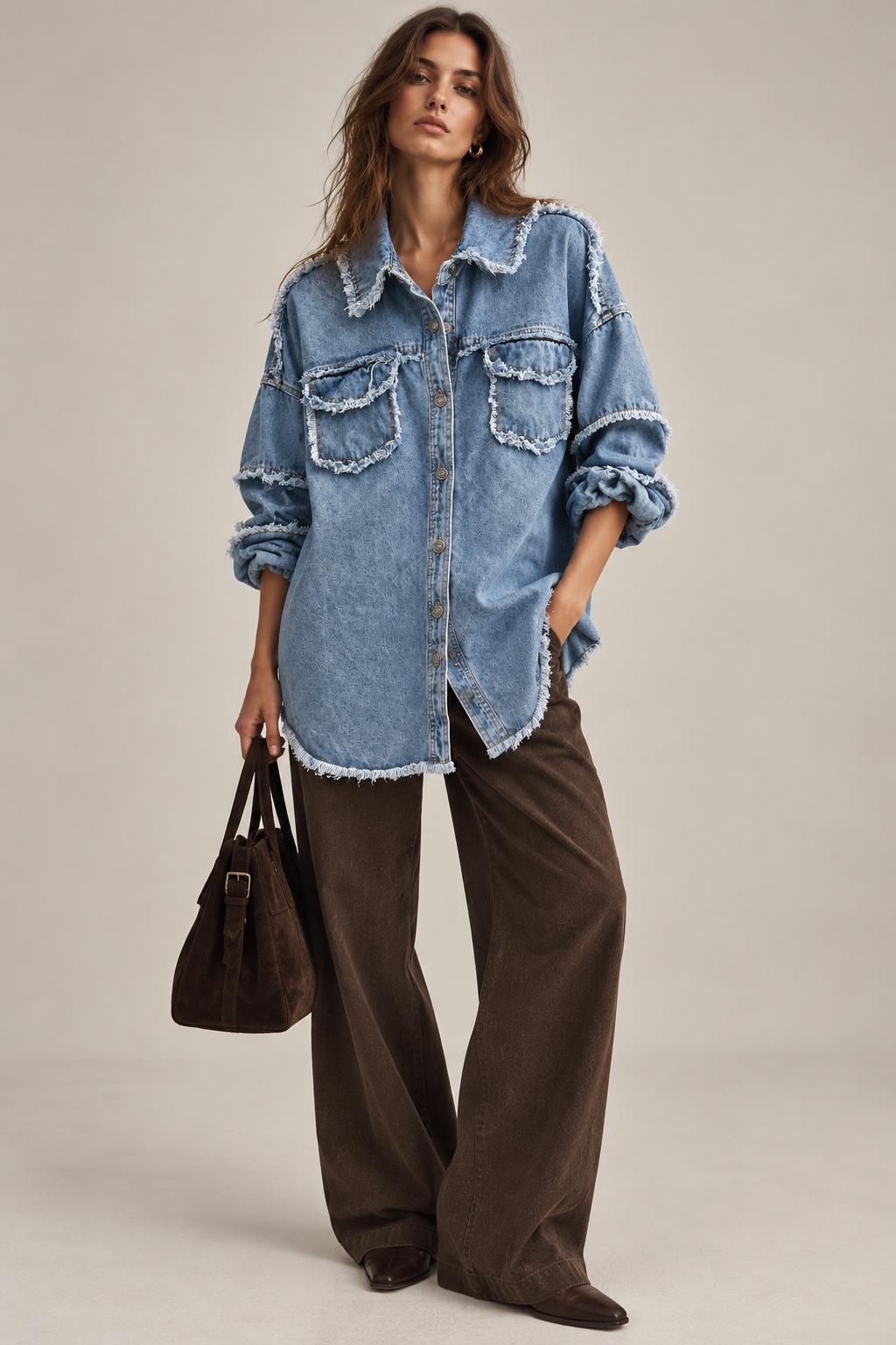 Oversize denimová košeľa