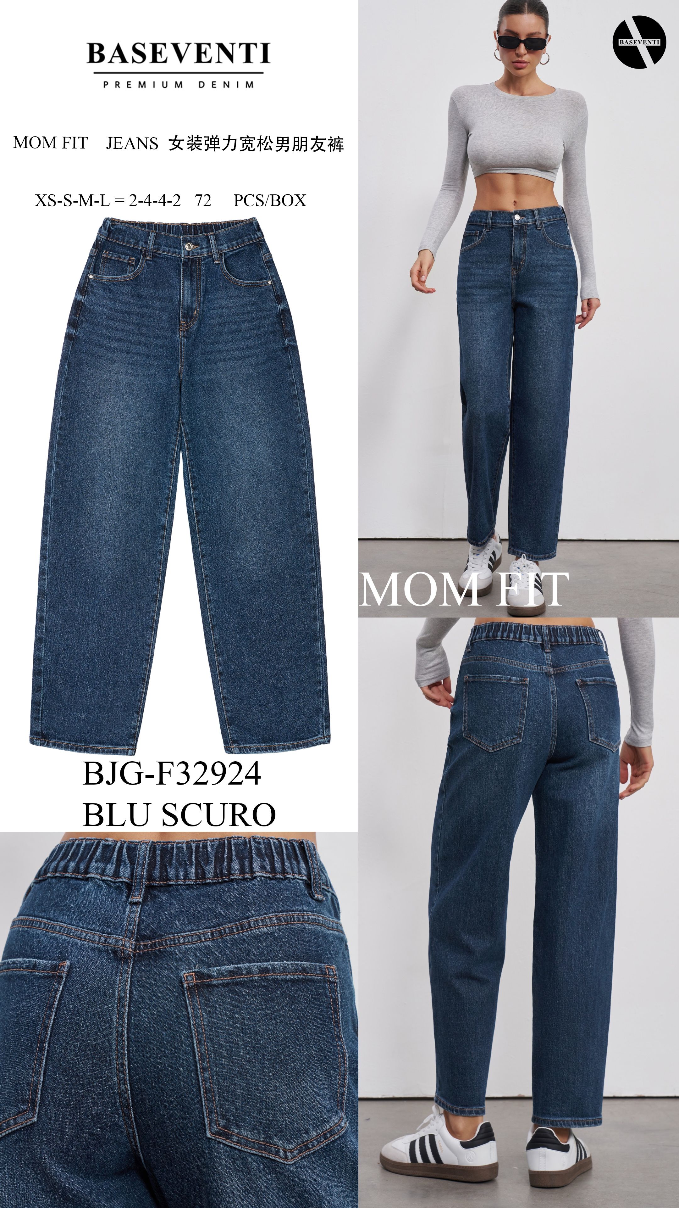 Mom fit nohavice s elastickým pásom
