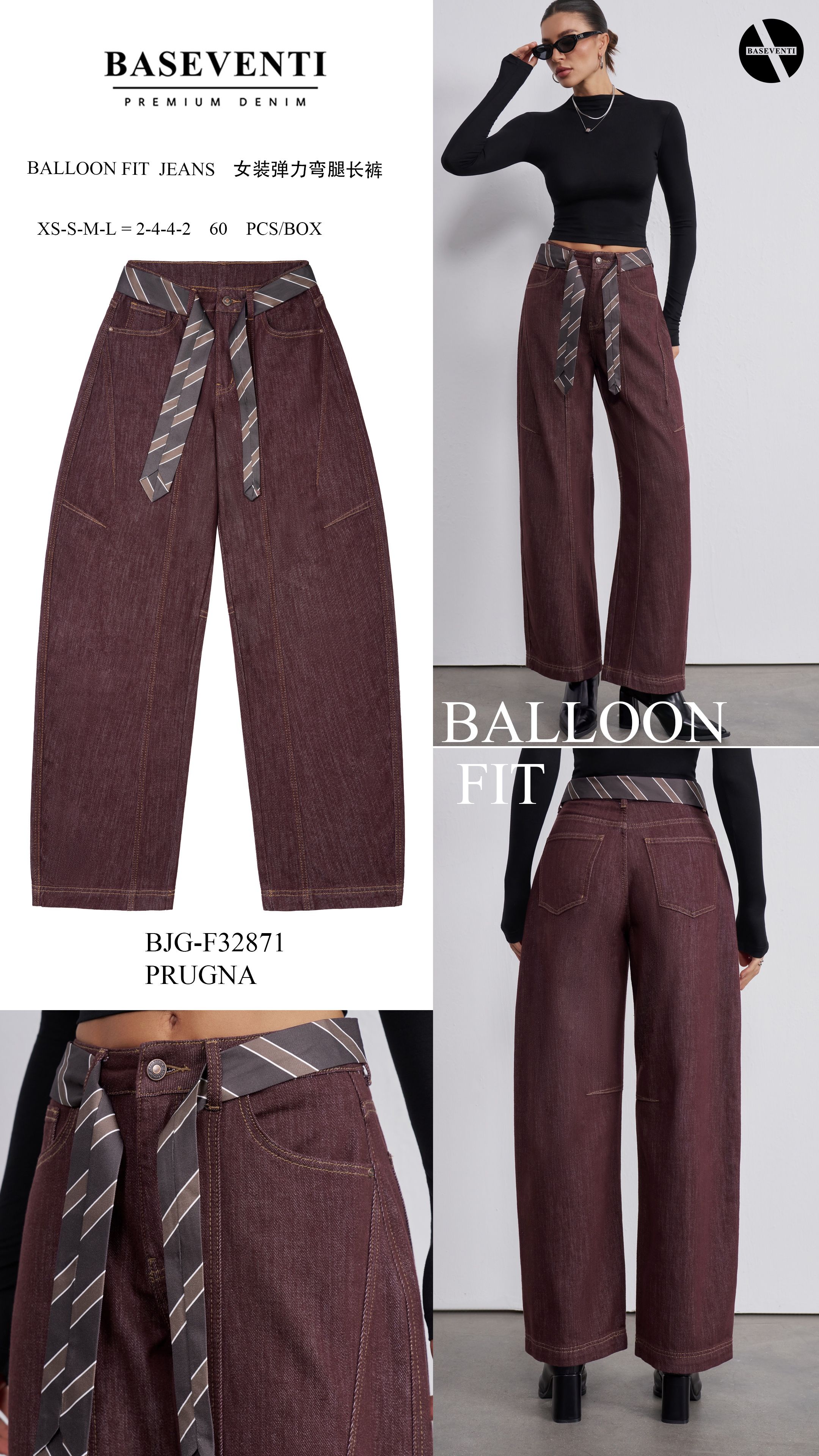 Balloon fit džínsy s opaskom v páse