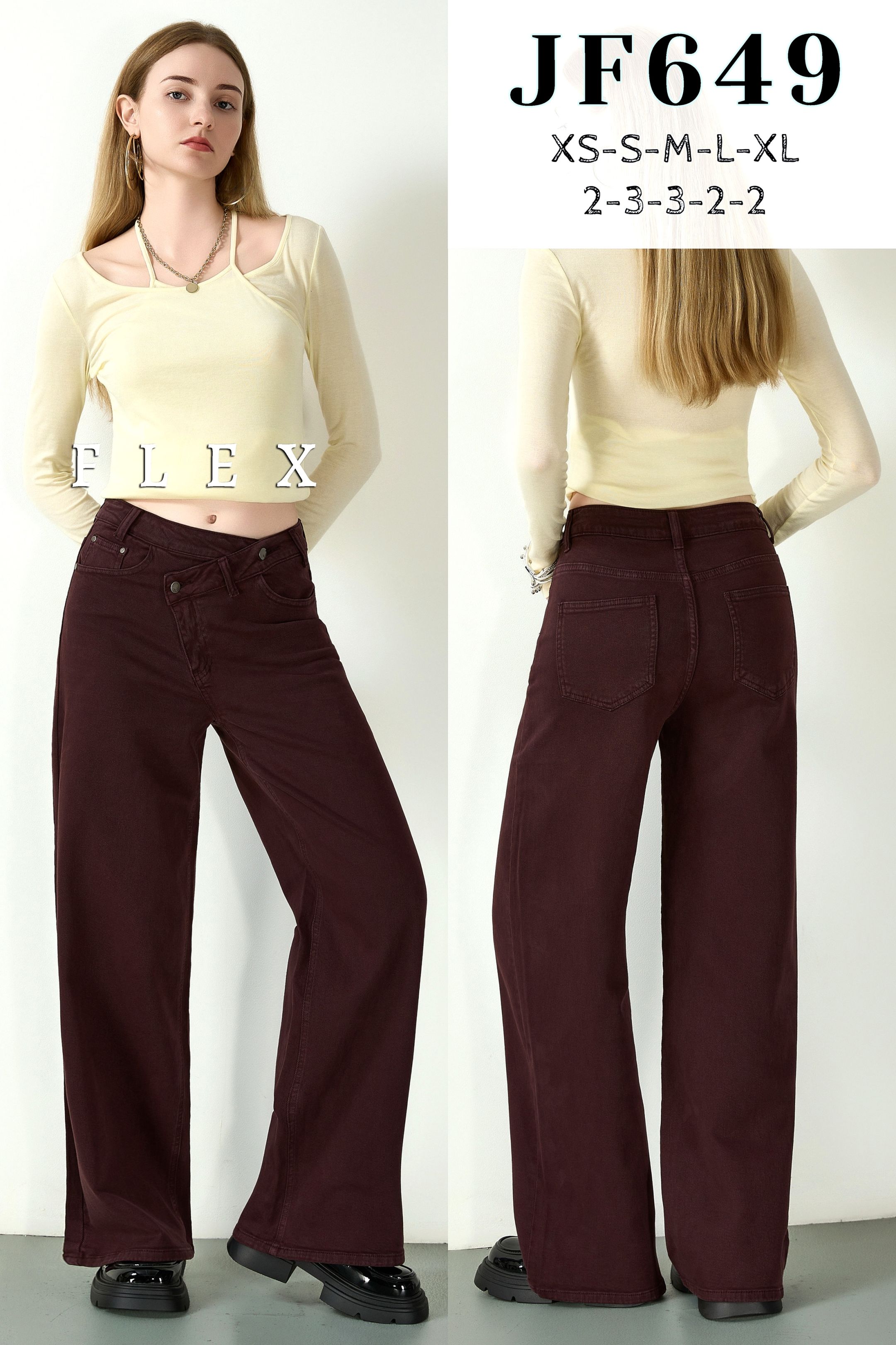 Wide leg nohavice s vreckami