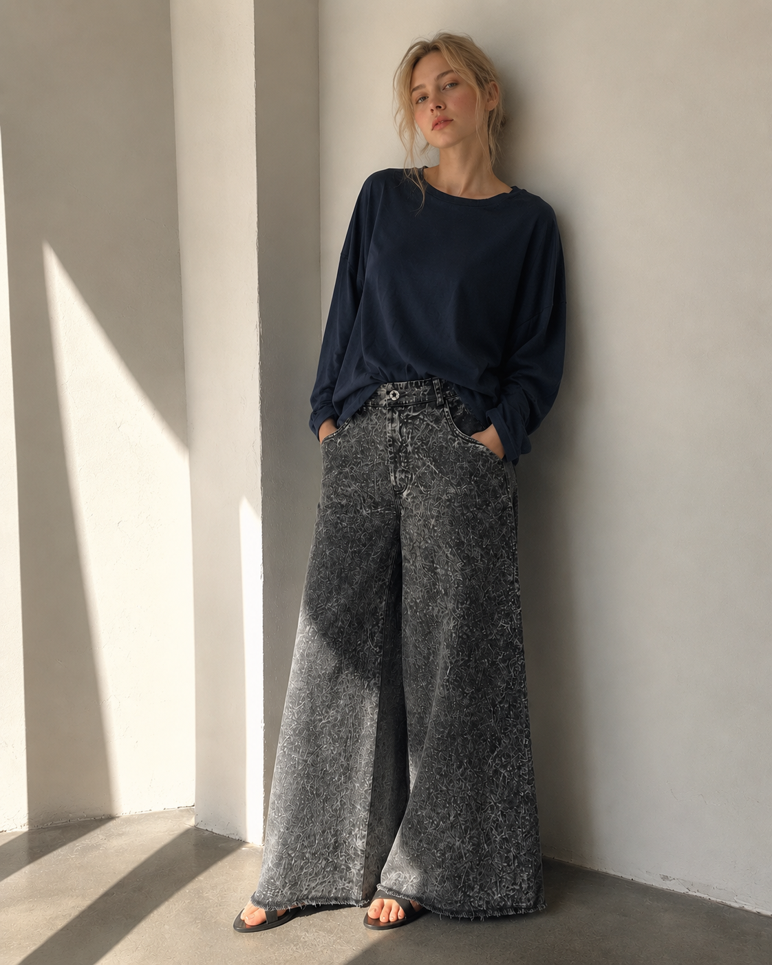 Oversize mikina s okrúhlym výstrihom