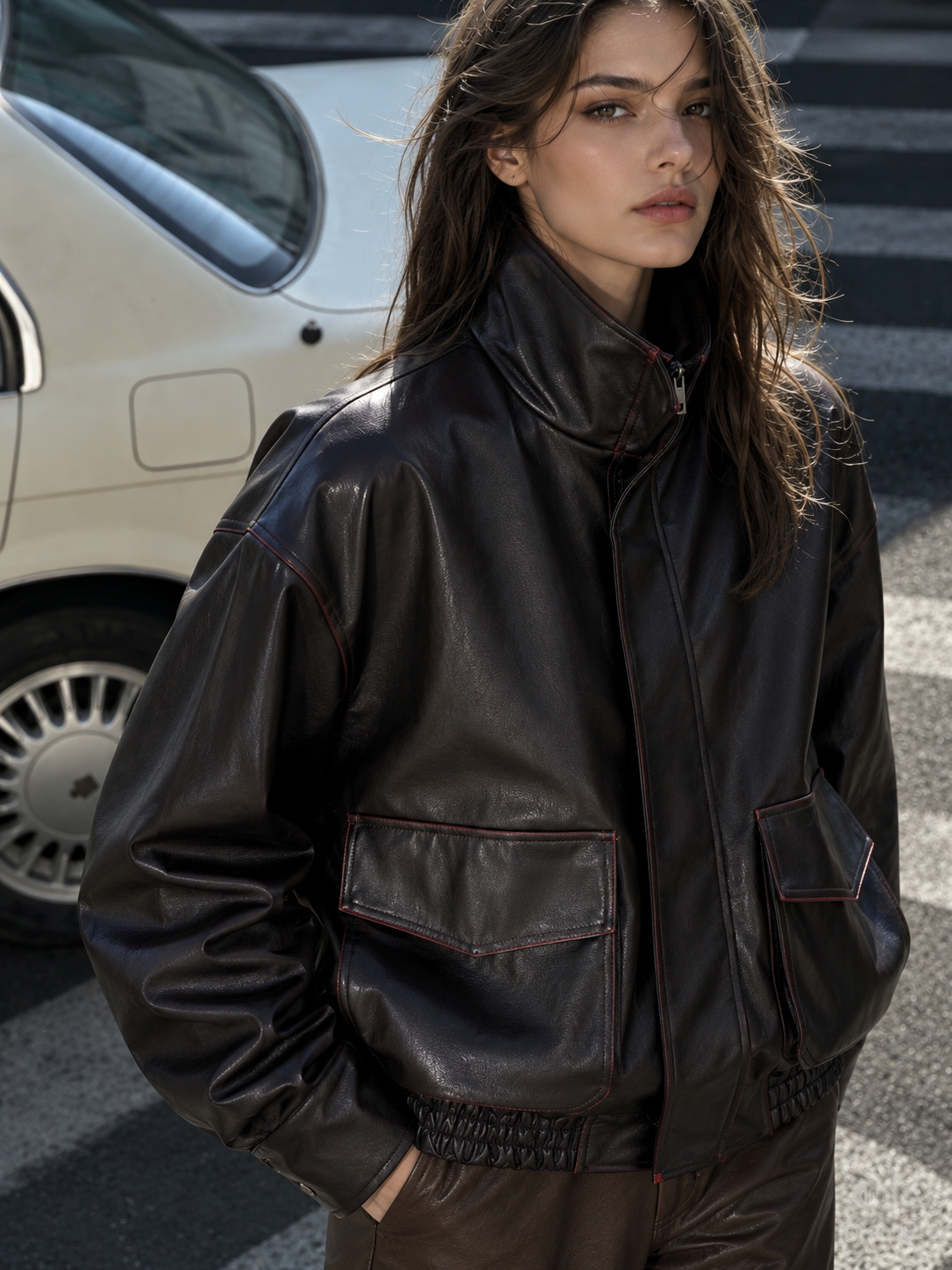 Oversized bomber bunda s polorolákom