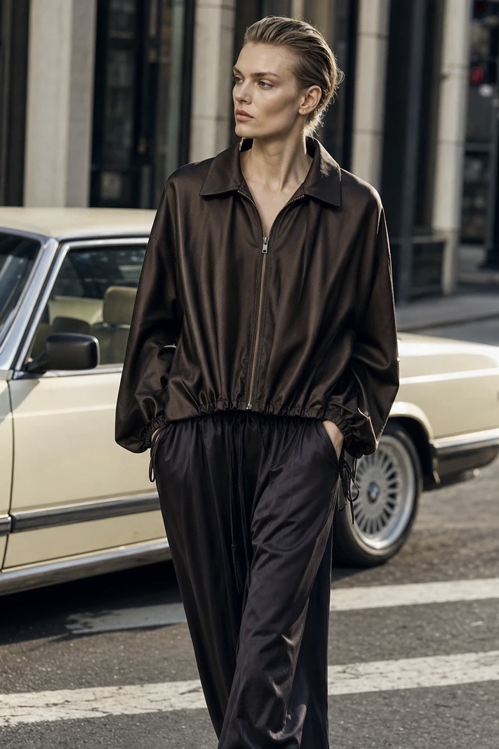 Oversized bunda s golierom