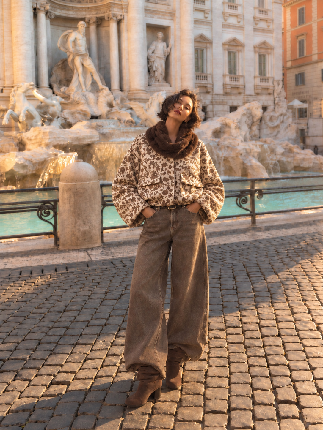 Oversize bunda s golierom