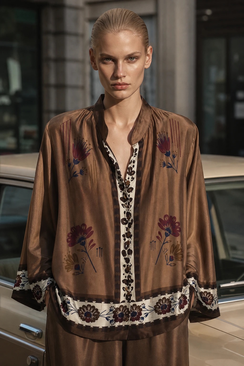 Kimono blúzka s kvetinovým vzorom