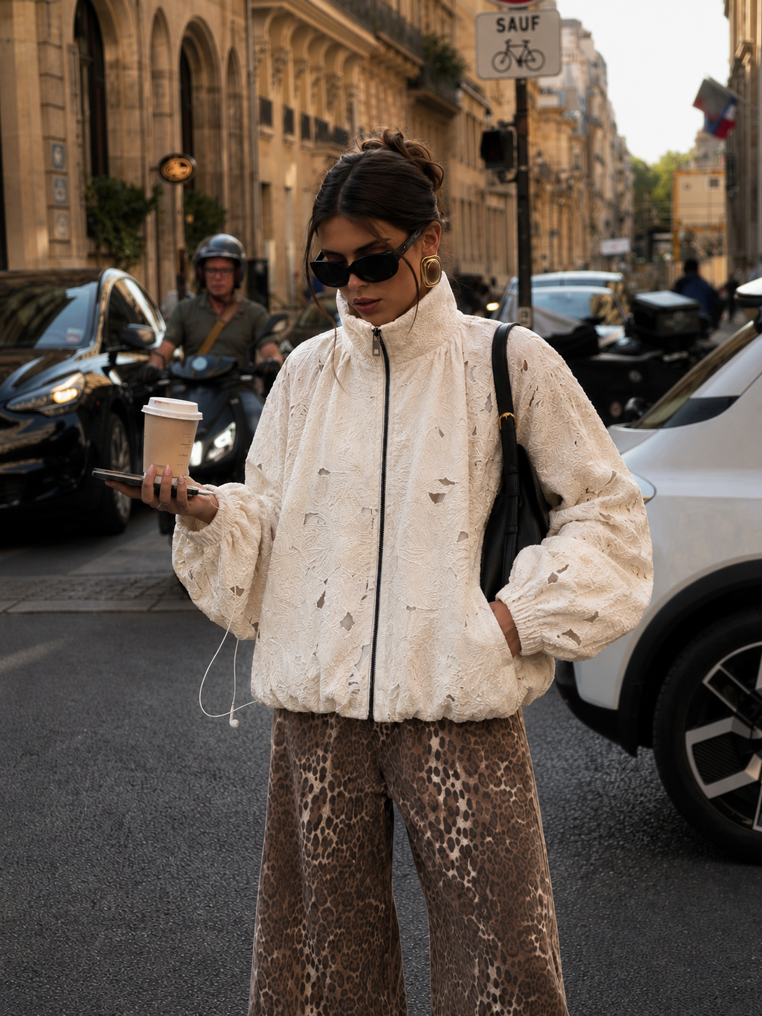 Oversize bunda s golierom