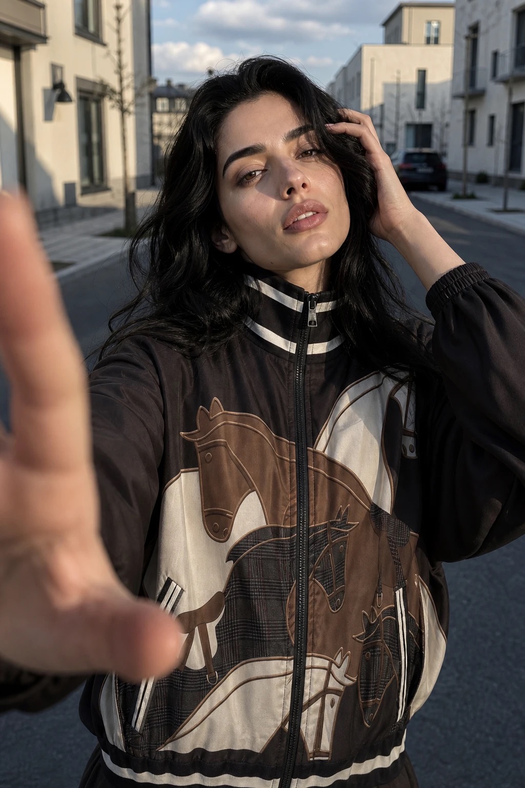 Oversized bunda s polorolákom