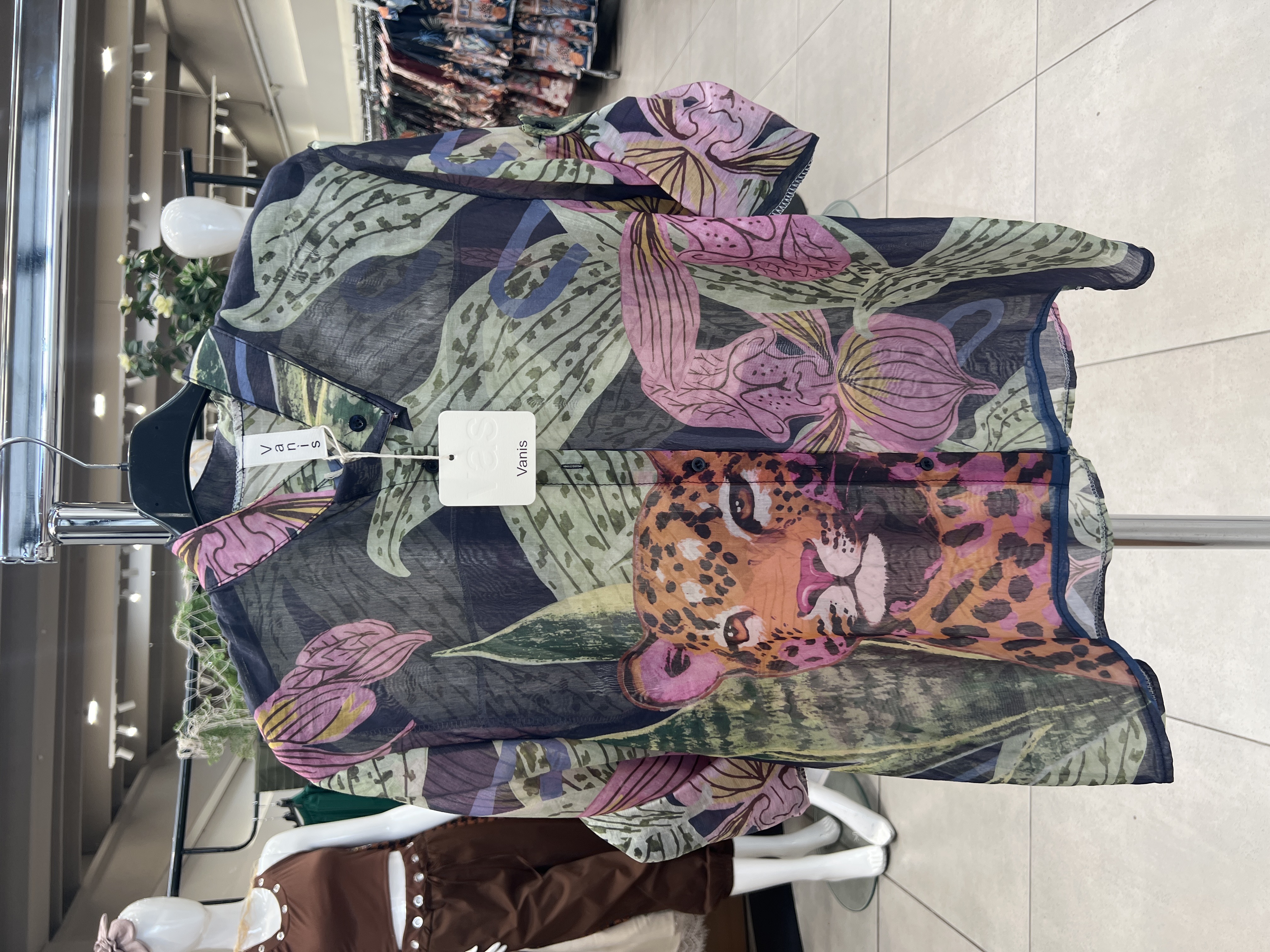 Oversized tuniková košeľa s výstrihom do V
