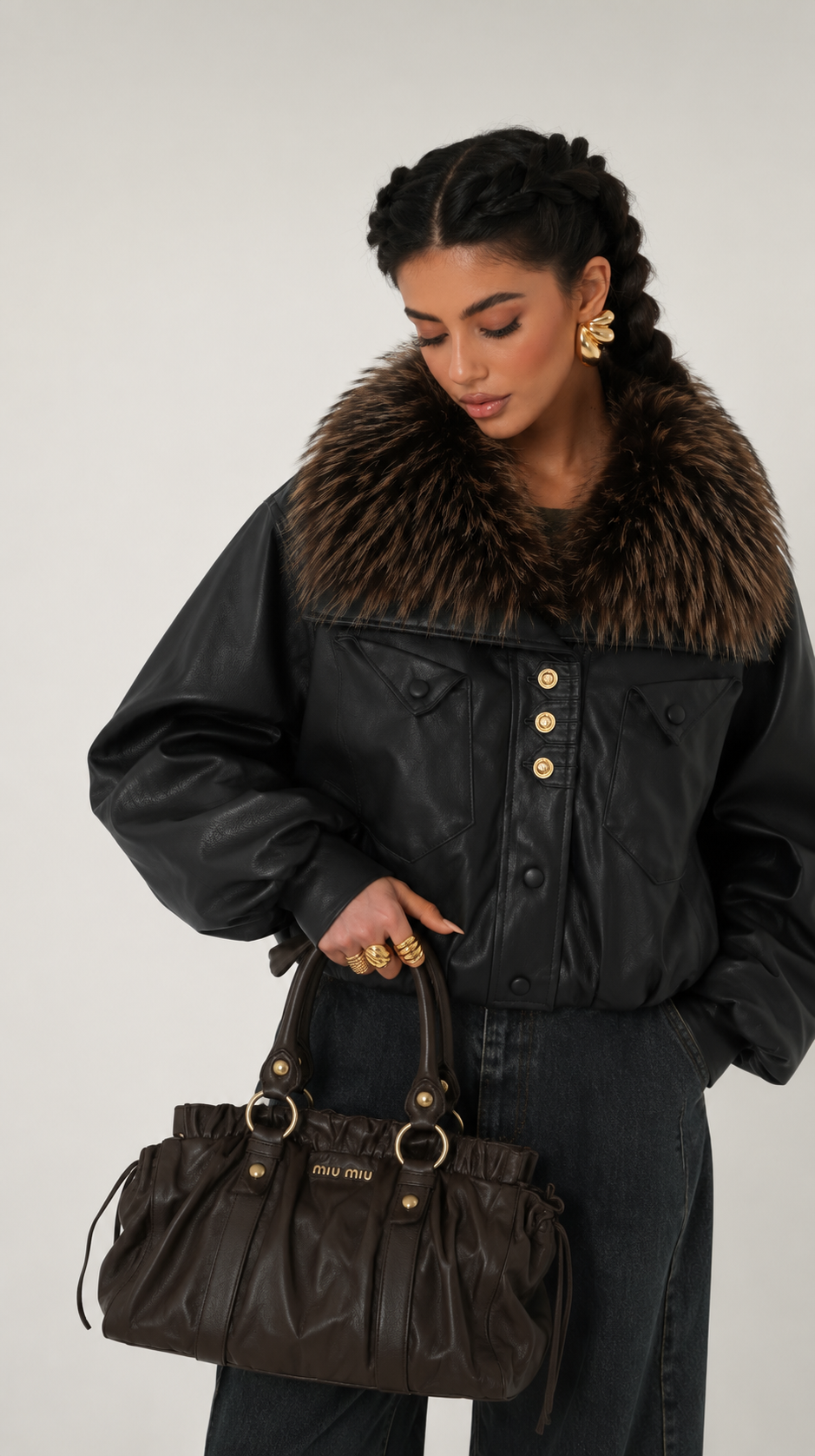 Oversize bunda s golierom