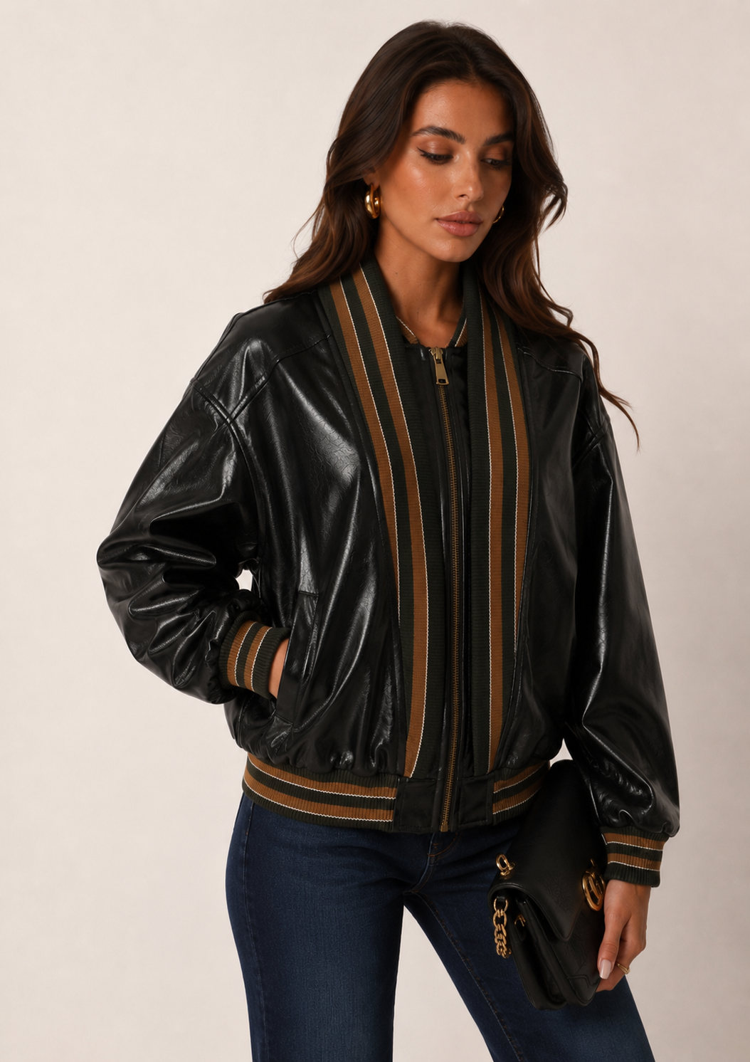 Bomber bunda regular strihu s golierom