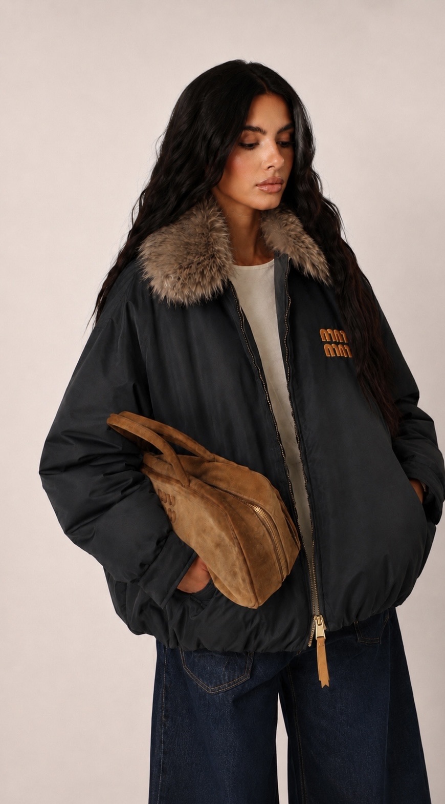 Oversize bunda s golierom