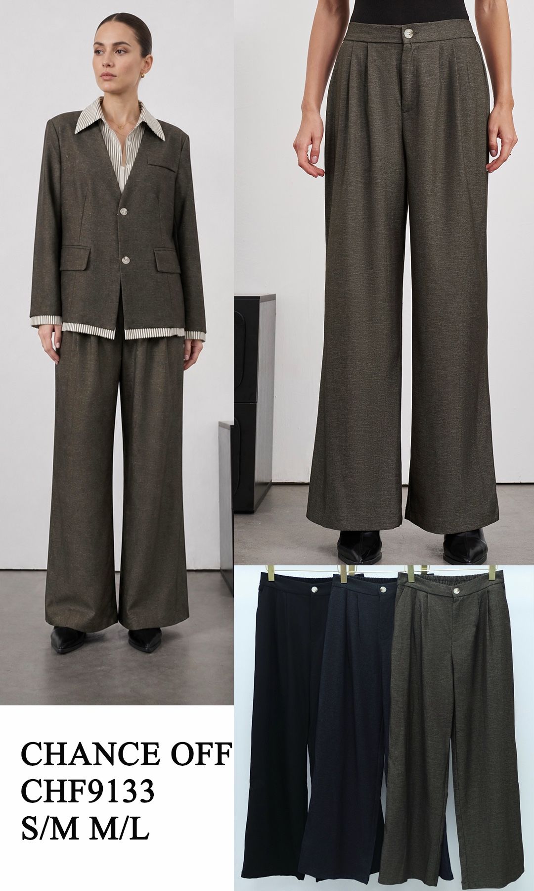Nohavice Wide Leg s Vráskami