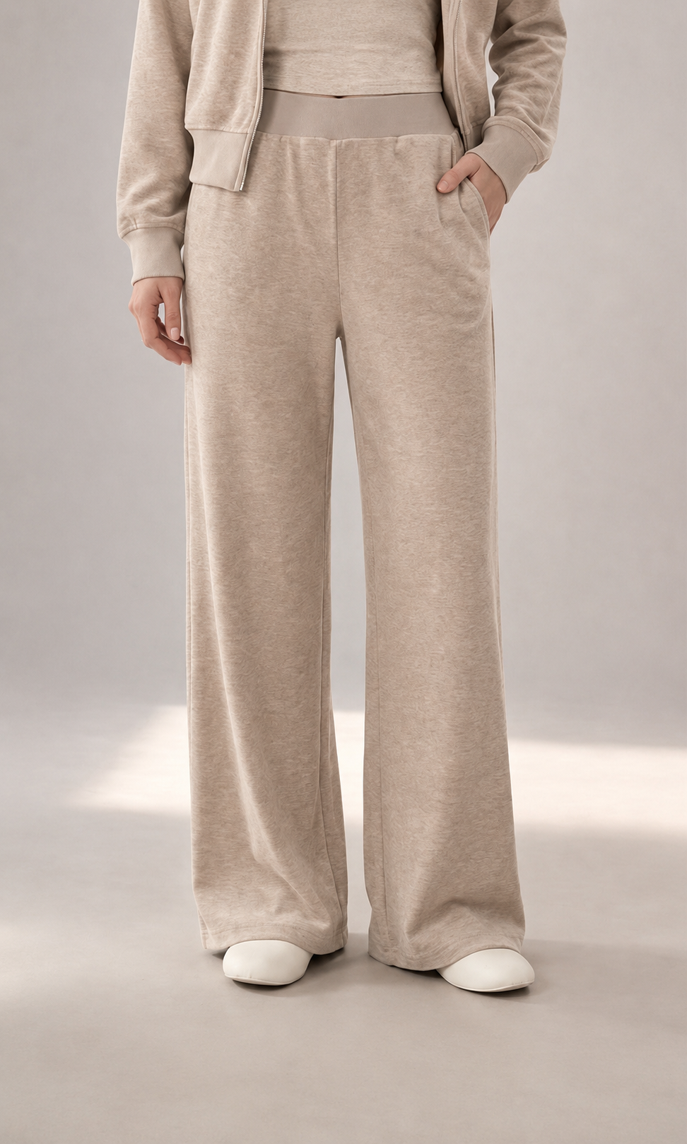 Nohavice Wide‑Leg s Elastickým Pásom