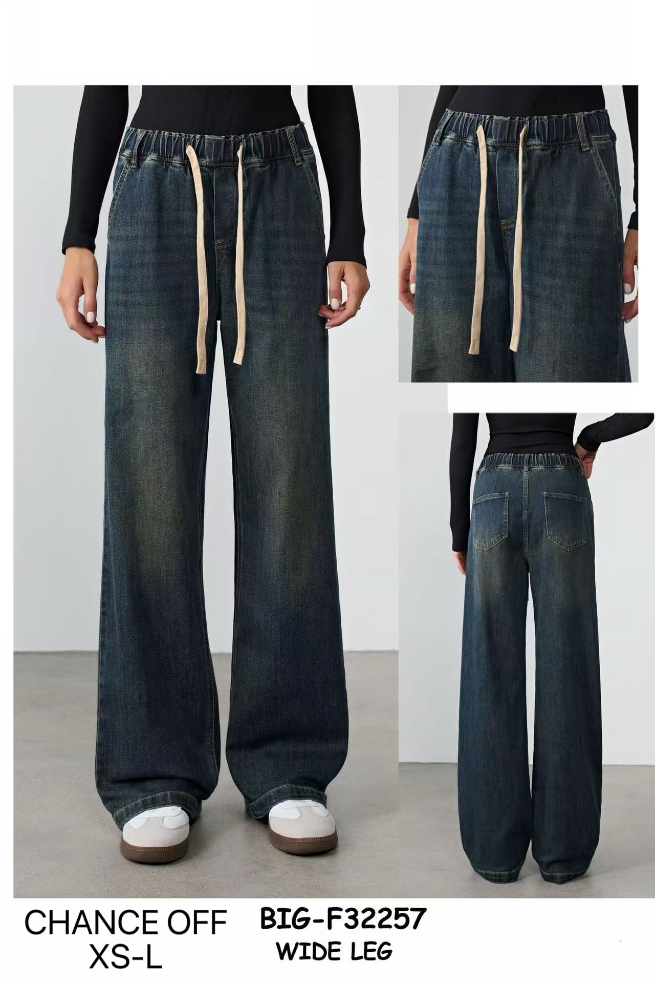 Džínsy Wide Leg s elastickým pásom